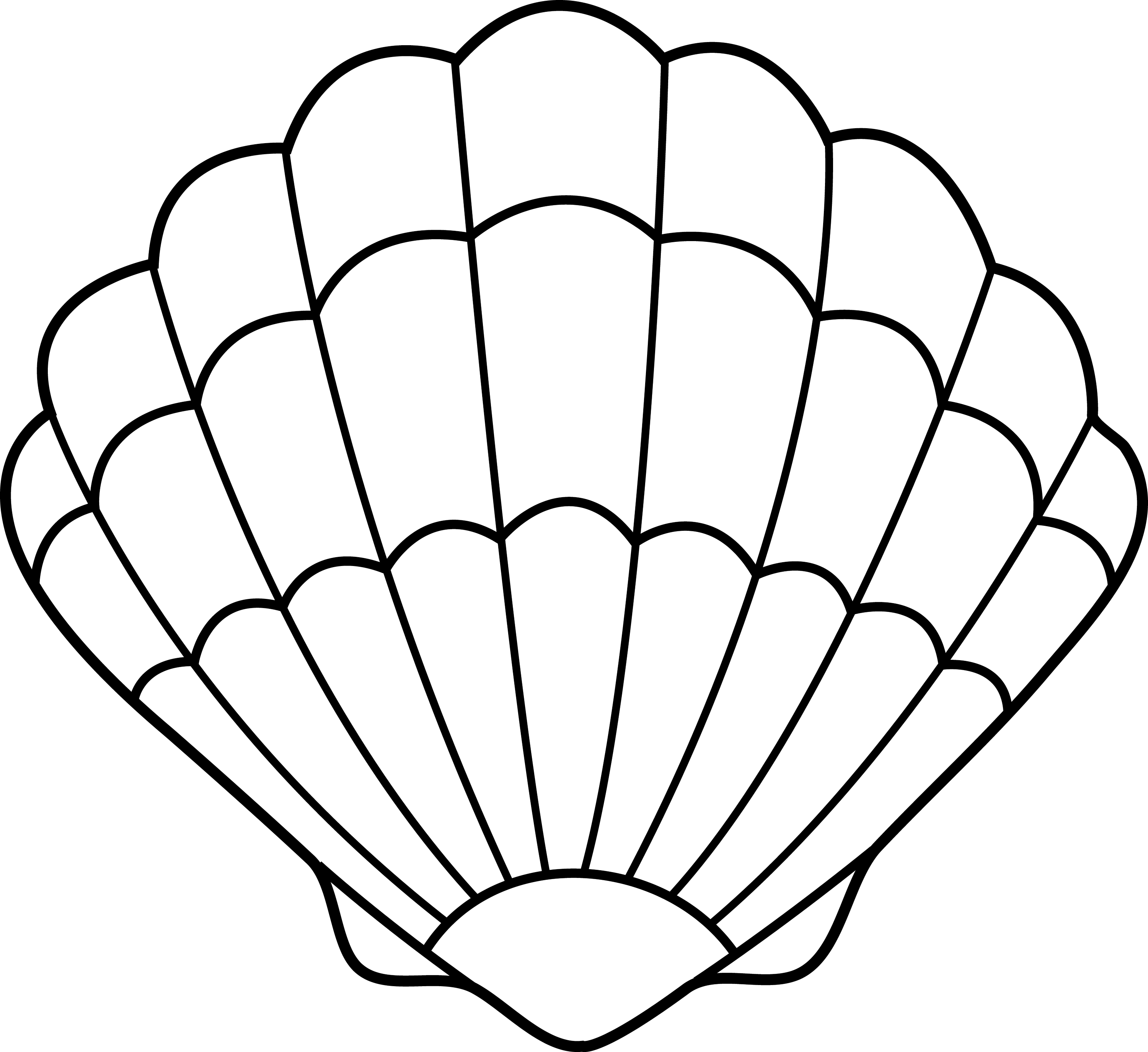 Seashell Lineart Free Clip Art