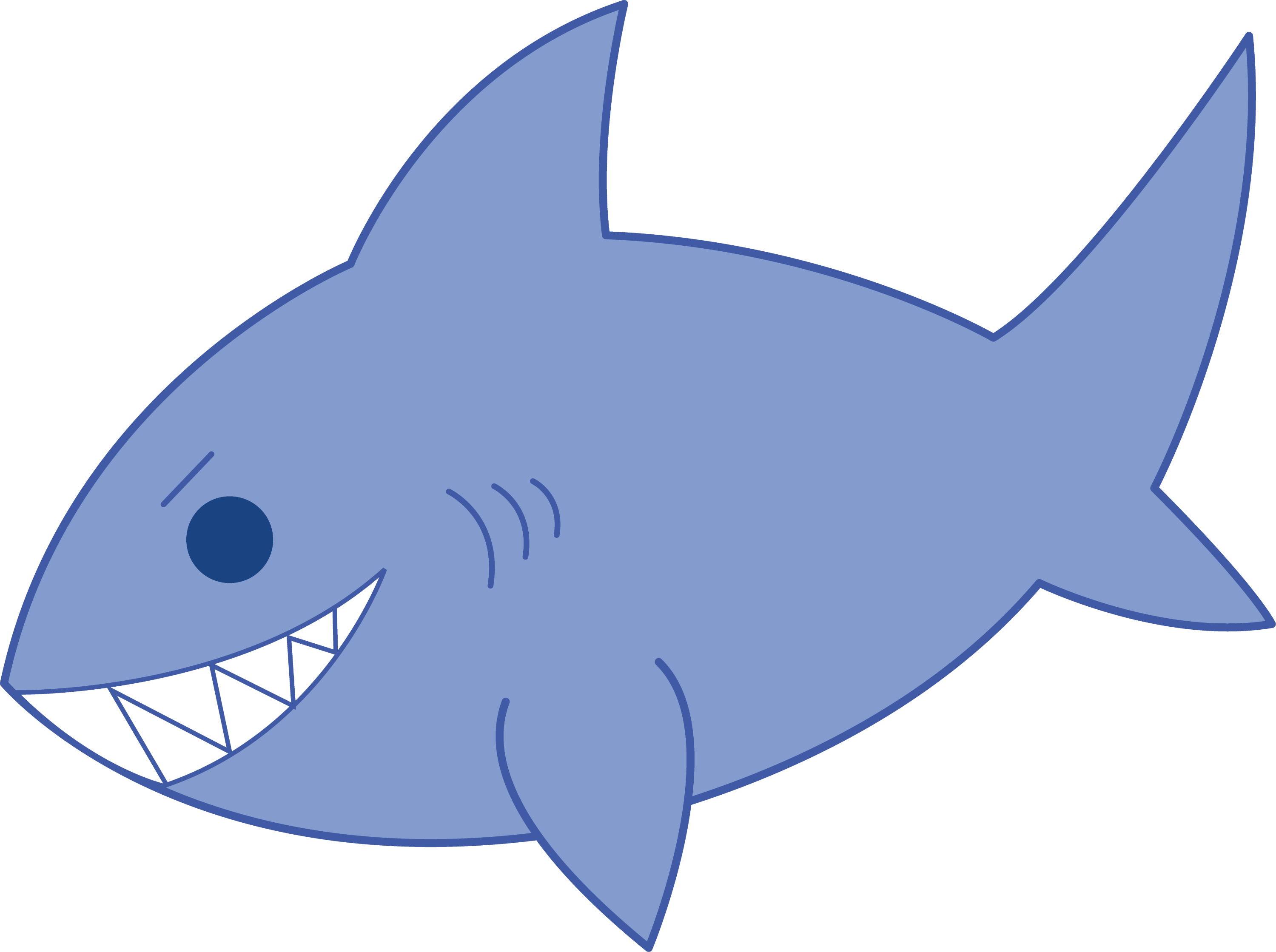 Mischievous Blue Shark - Free Clip Art