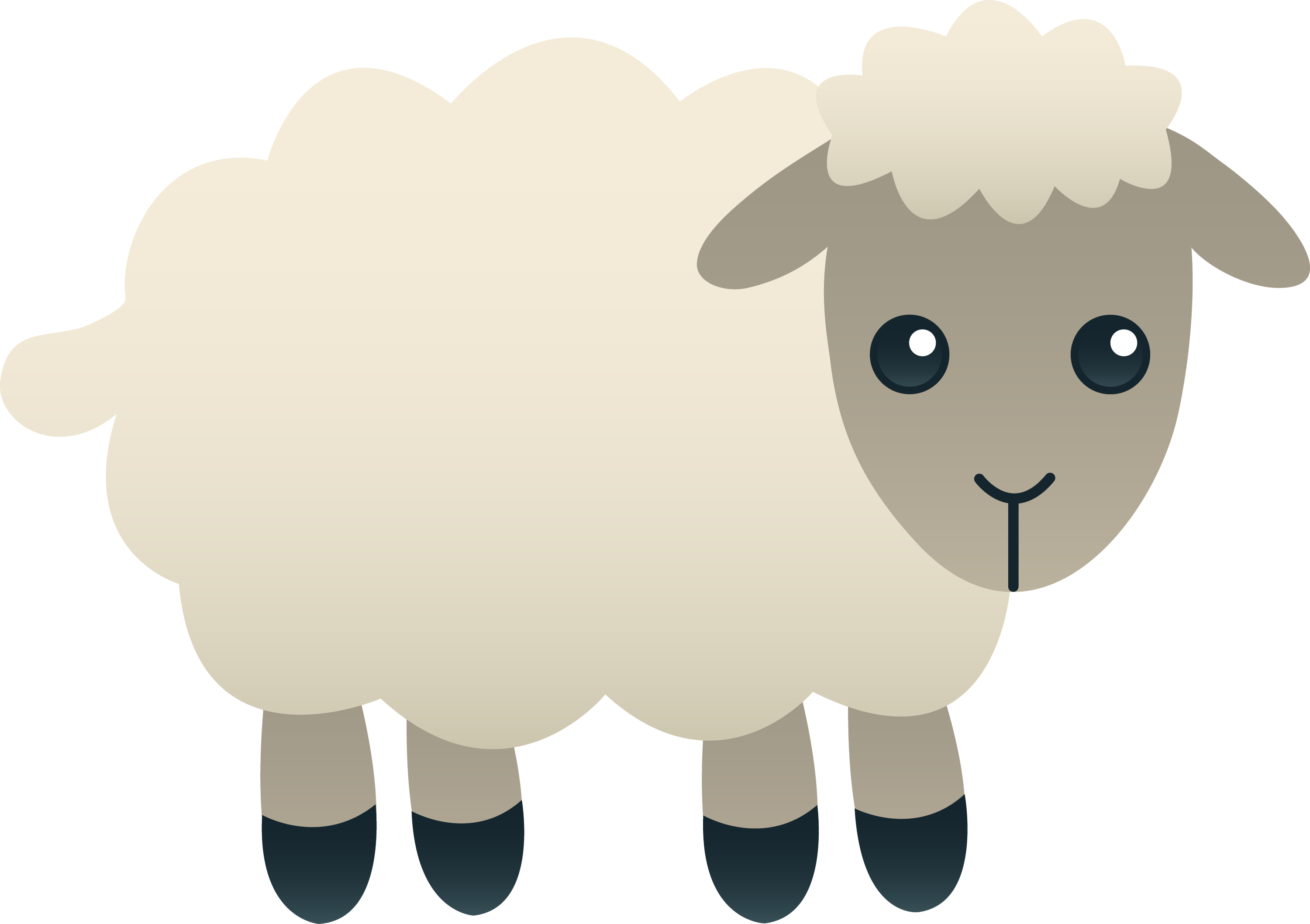 Fluffy White Sheep - Free Clip Art