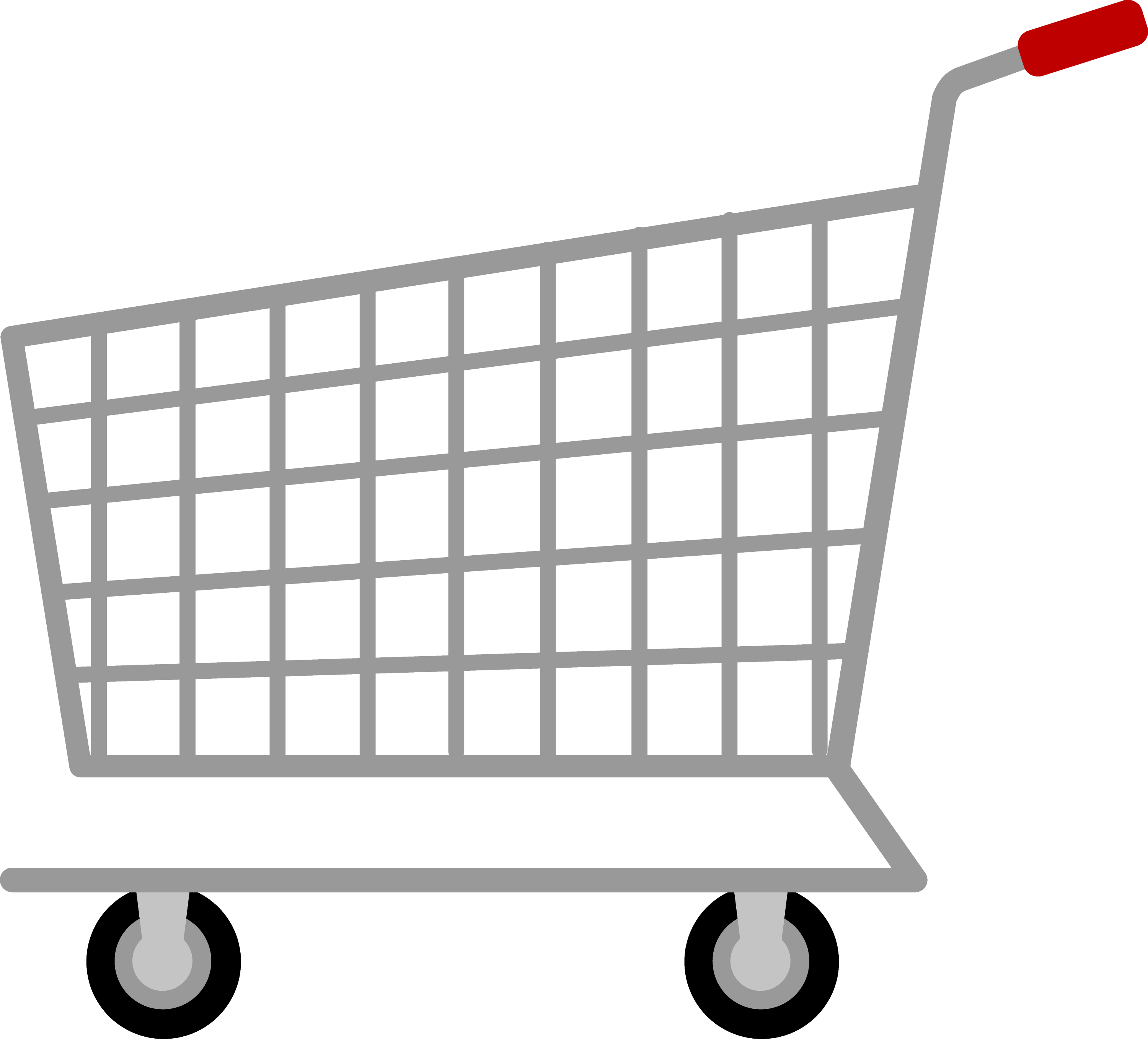 Silver Shopping Cart - Free Clip Art