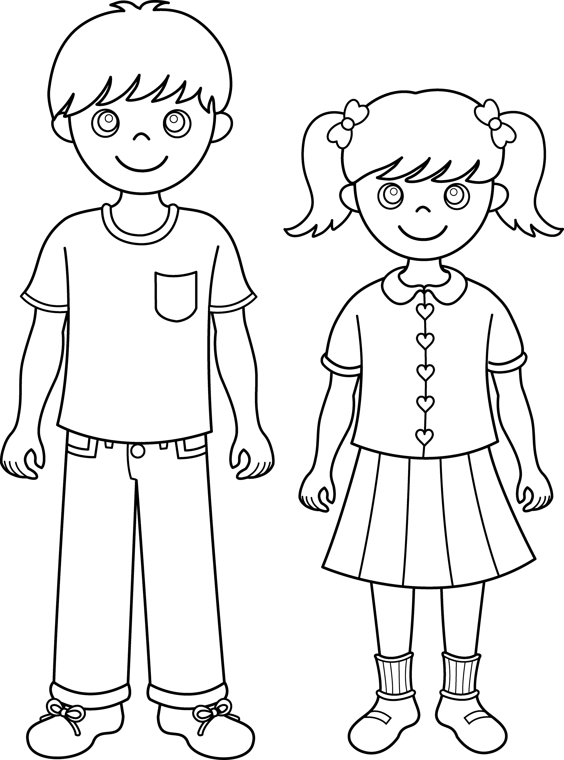 Brother and Sister Coloring Page