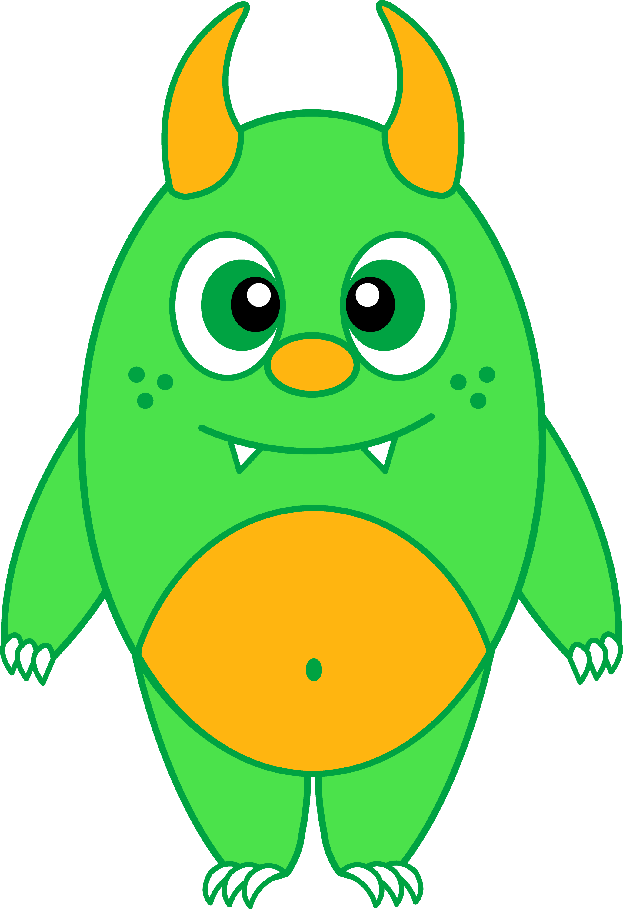 Silly Little Green Monster - Free Clip Art