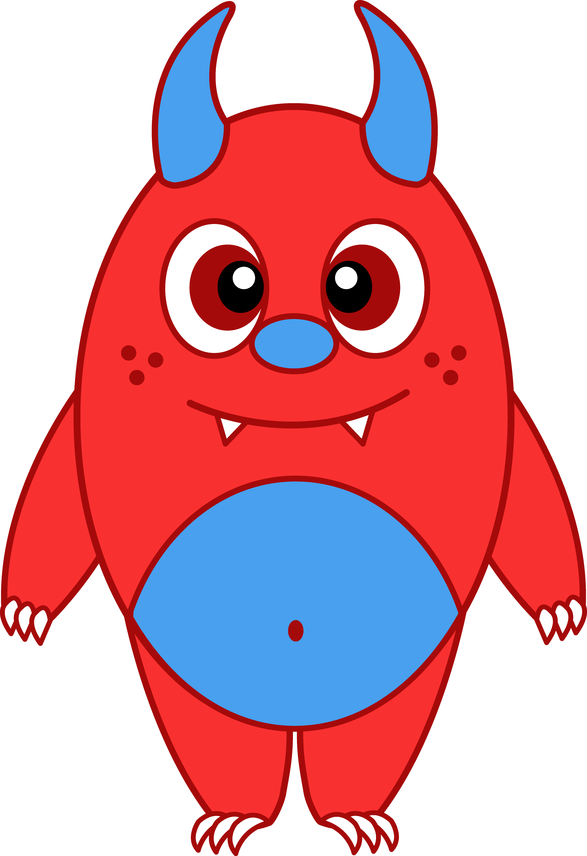 Silly Little Red Monster - Free Clip Art