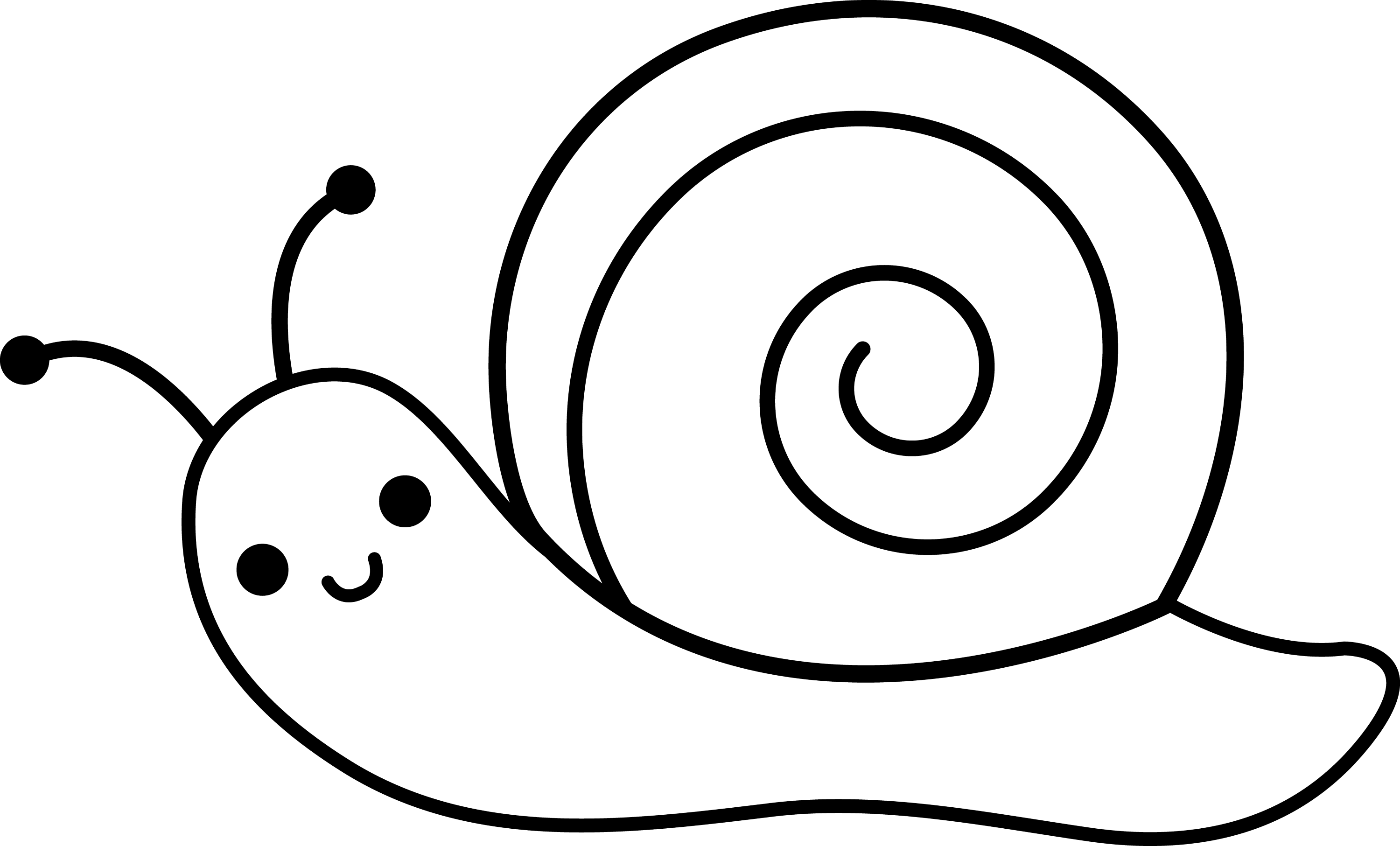 Cute Snail Line Art Free Clip Art