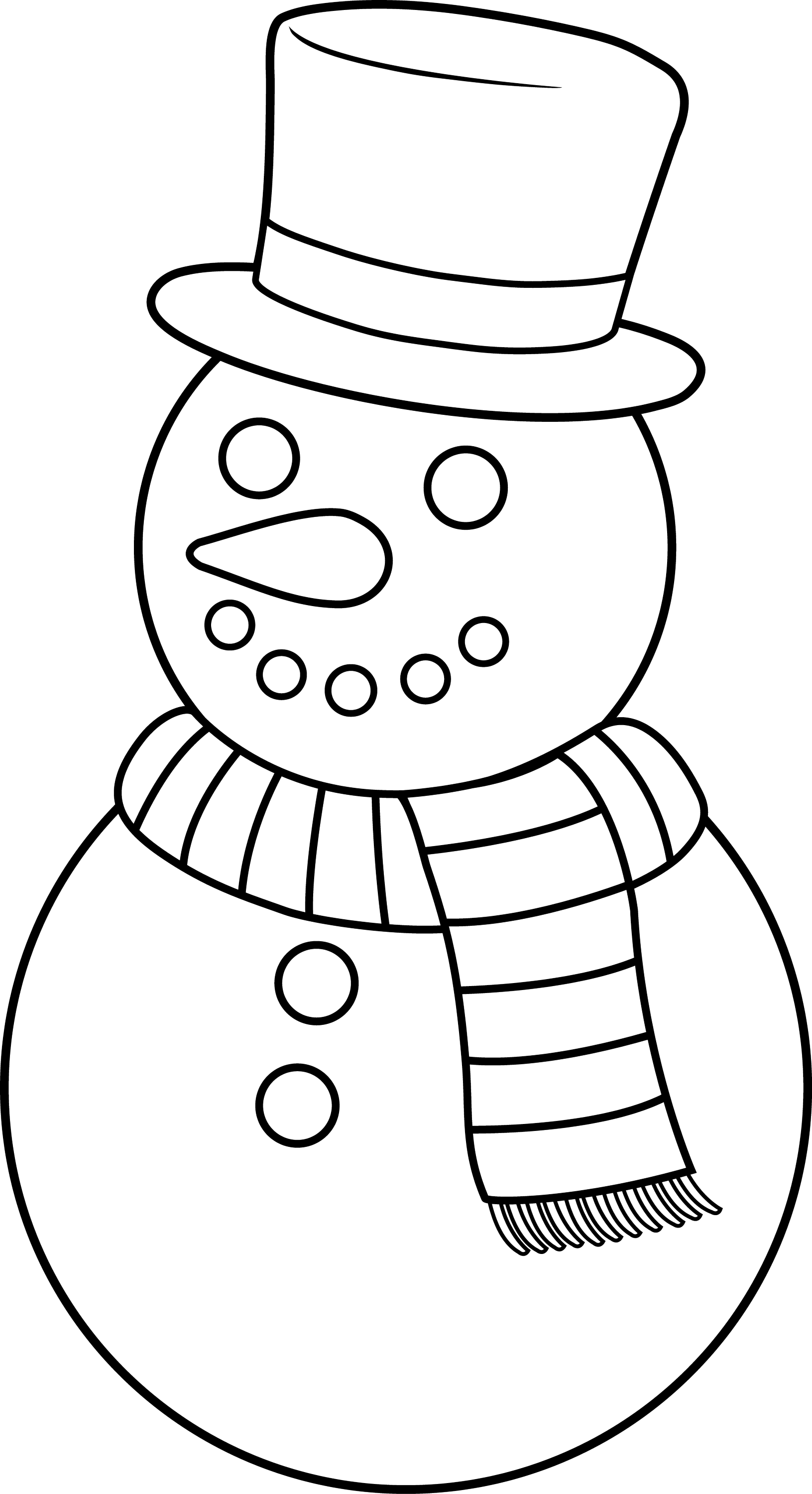 colorable-christmas-snowman-free-clip-art