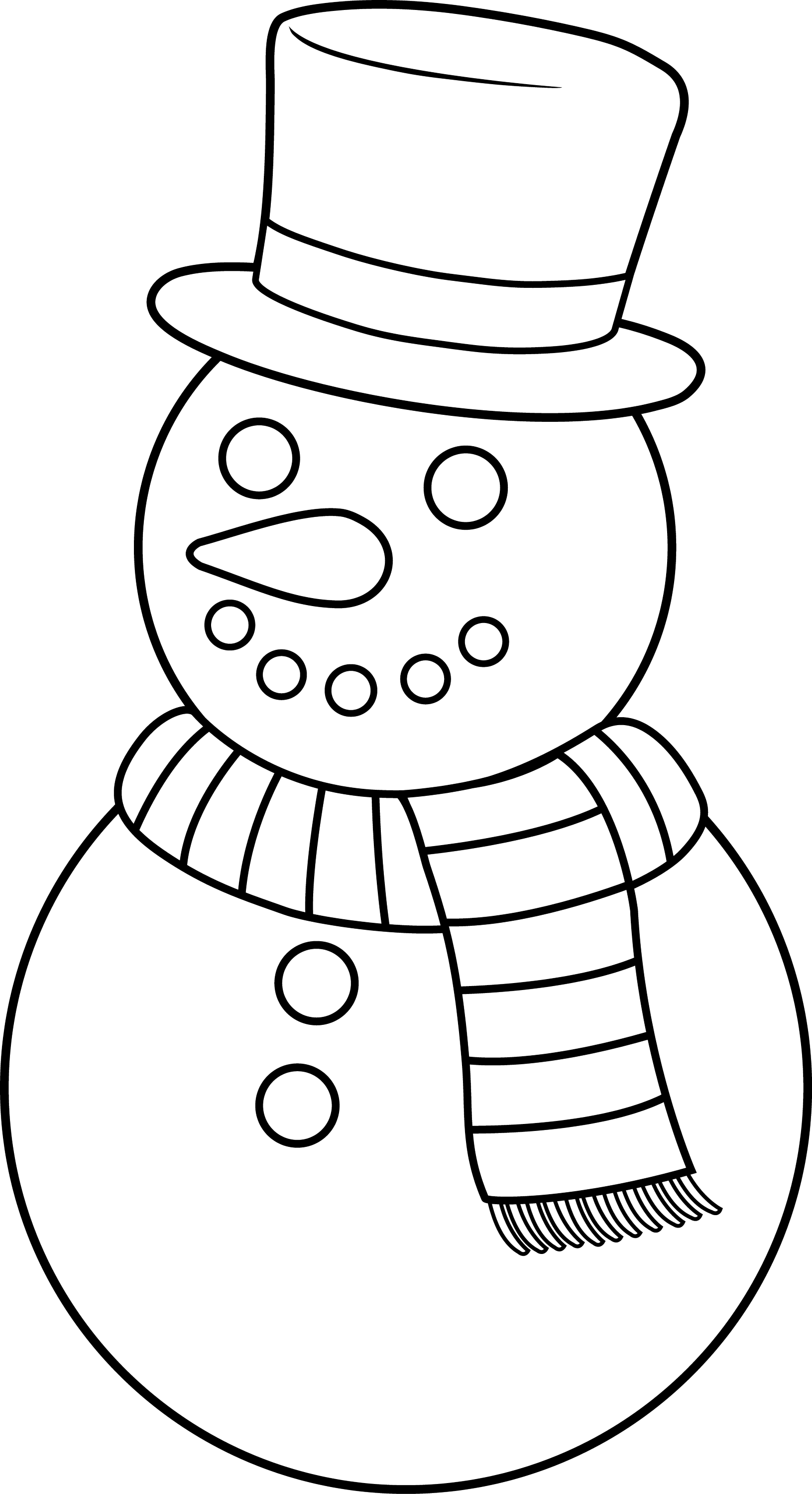 Colorable Christmas Snowman