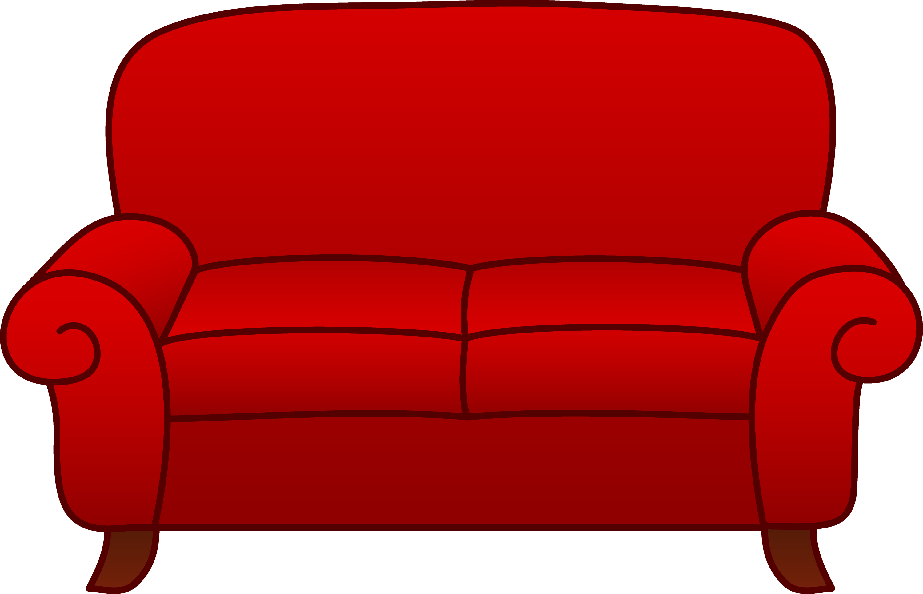 Red Living Room Sofa - Free Clip Art