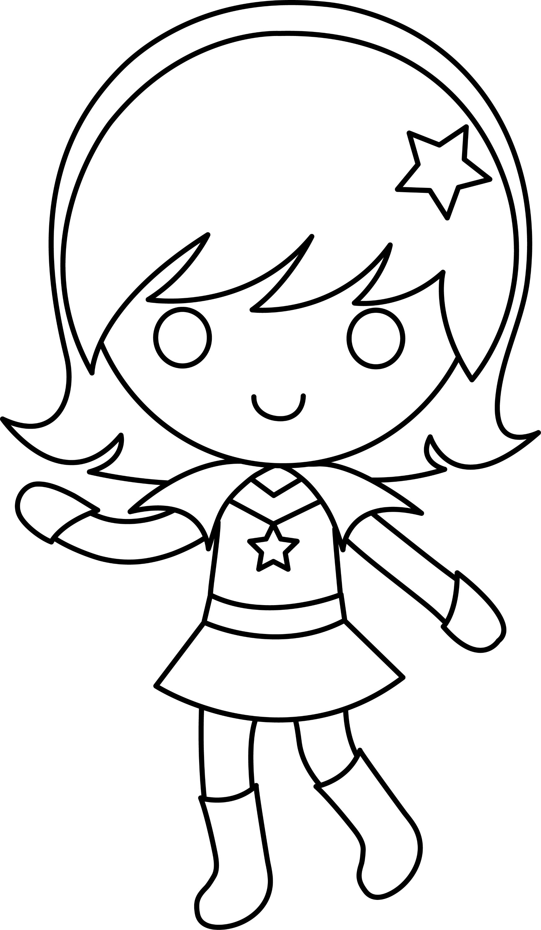 clipart girl black and white - photo #12