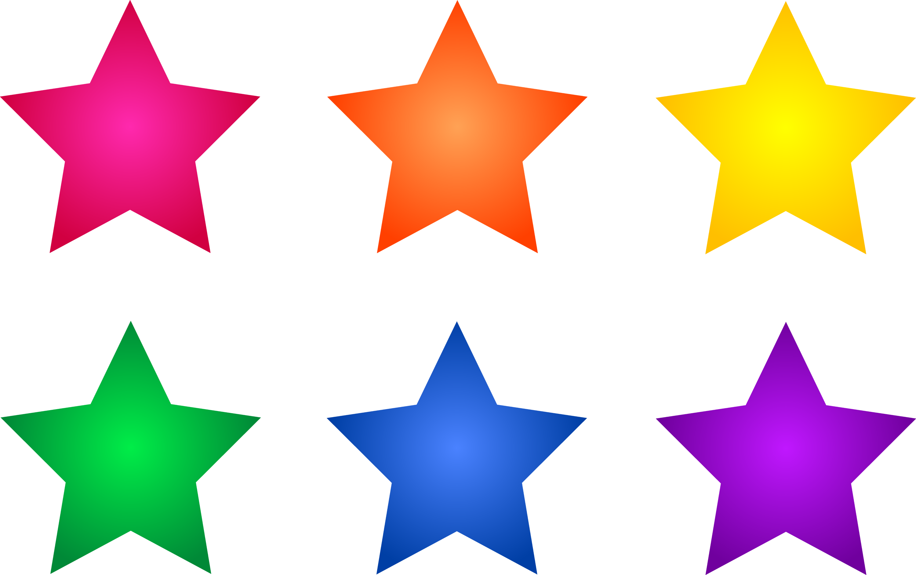 Set Of Six Colorful Stars Free Clip Art