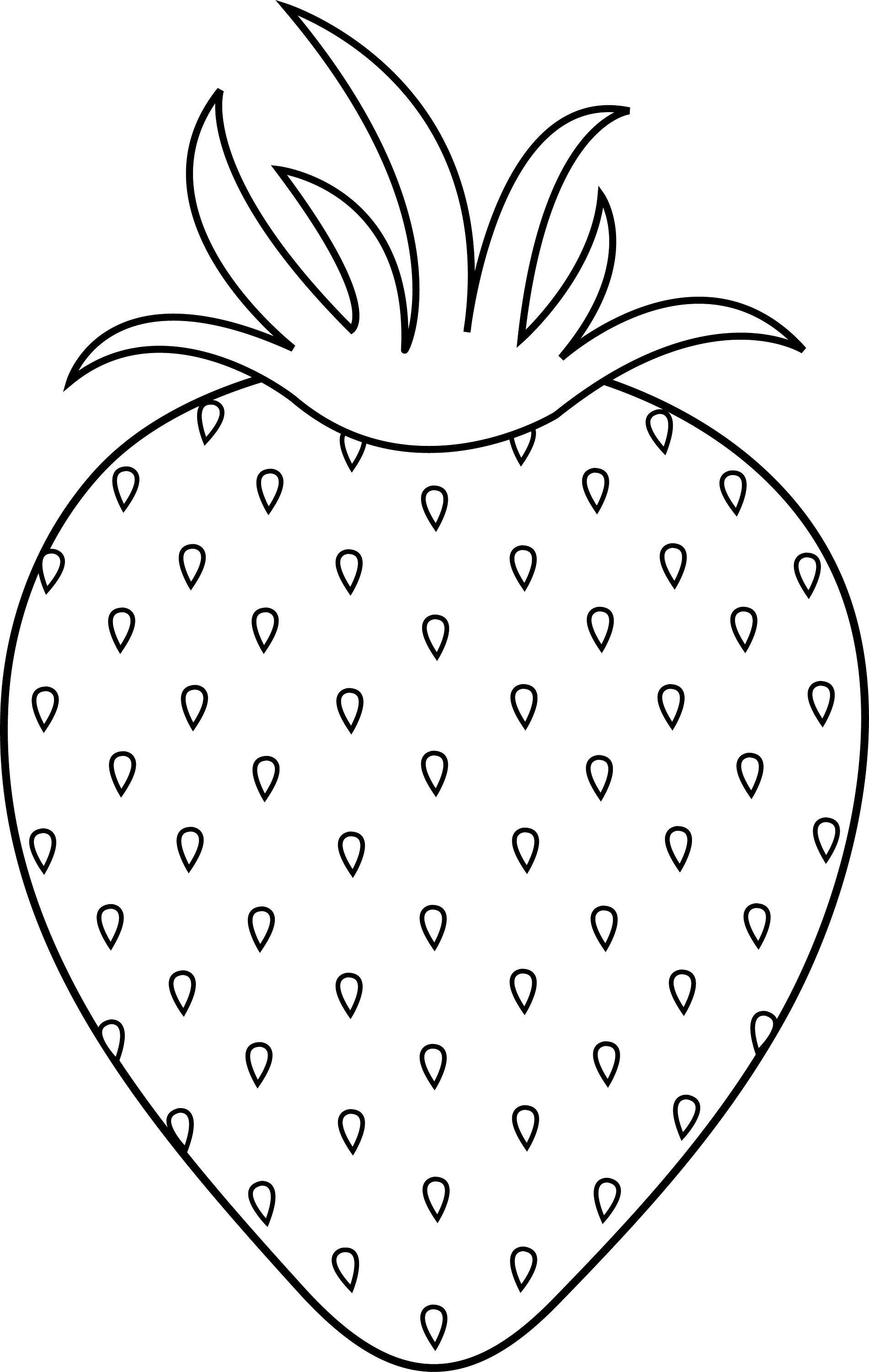 Strawberry Colorable Lineart Free Clip Art