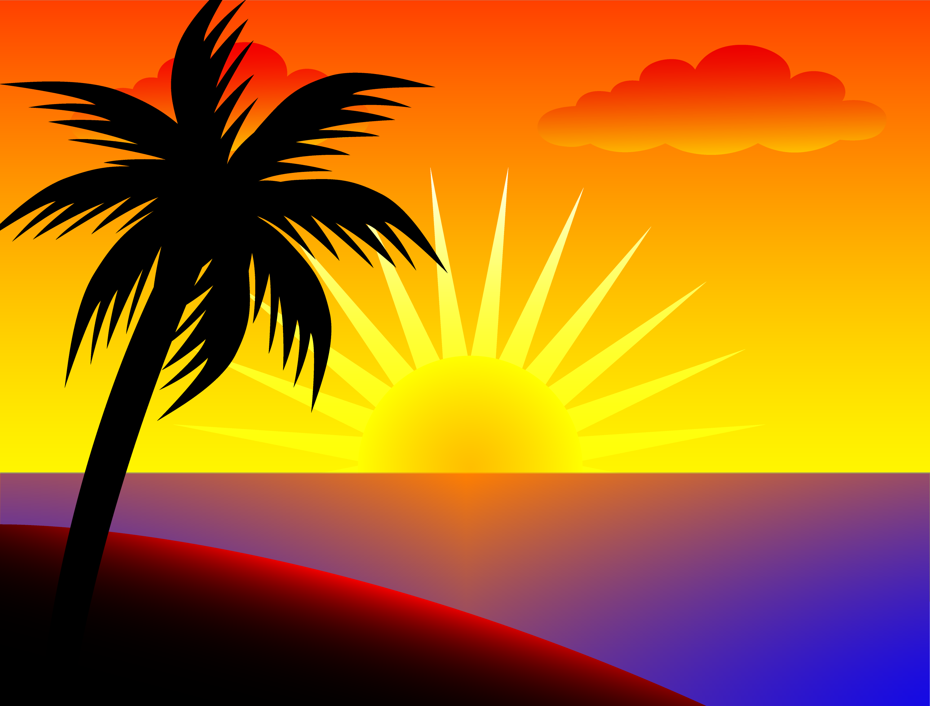 free beach sunset clipart - photo #6