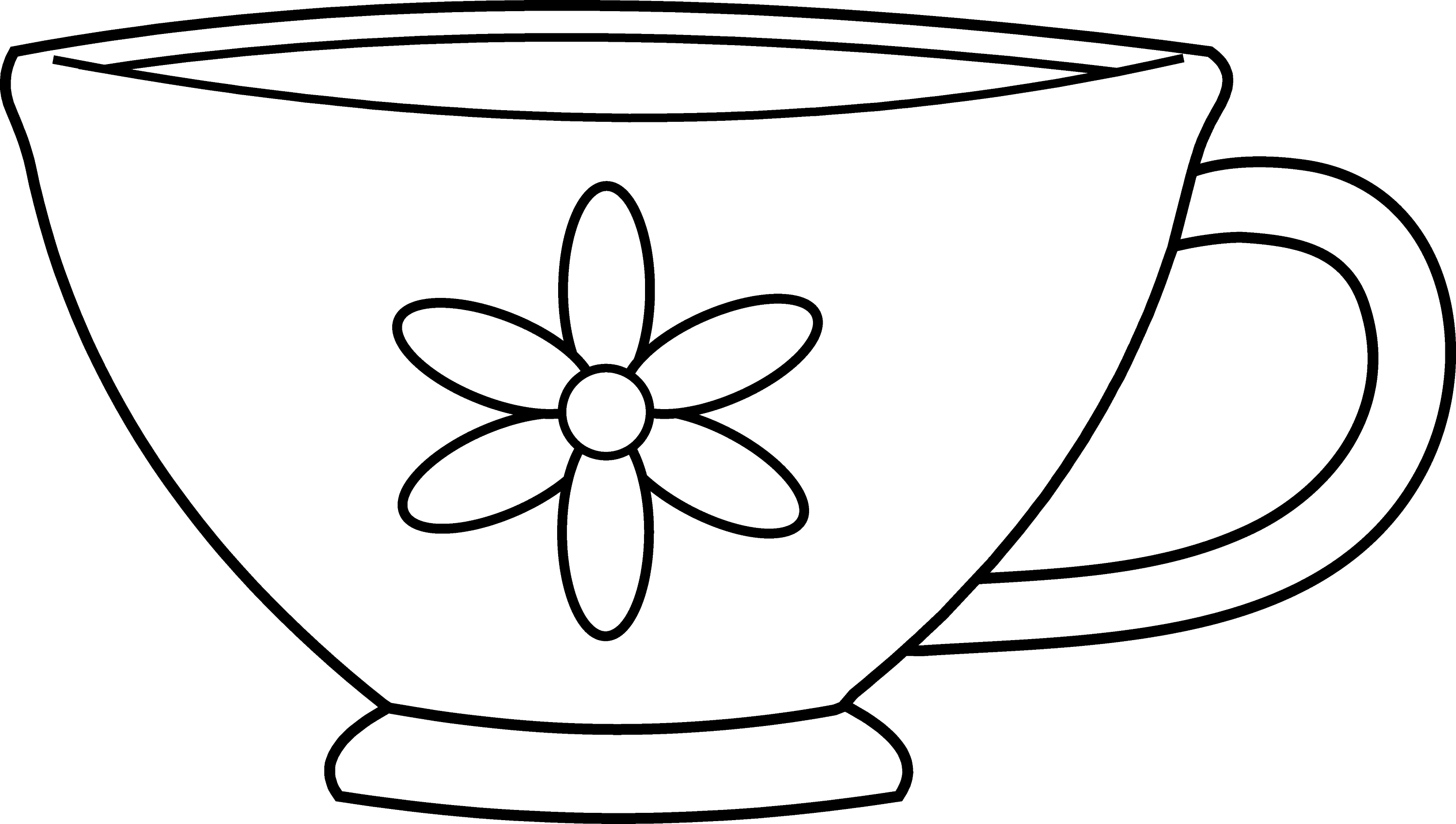 Cute Teacup Coloring Page Free Clip Art