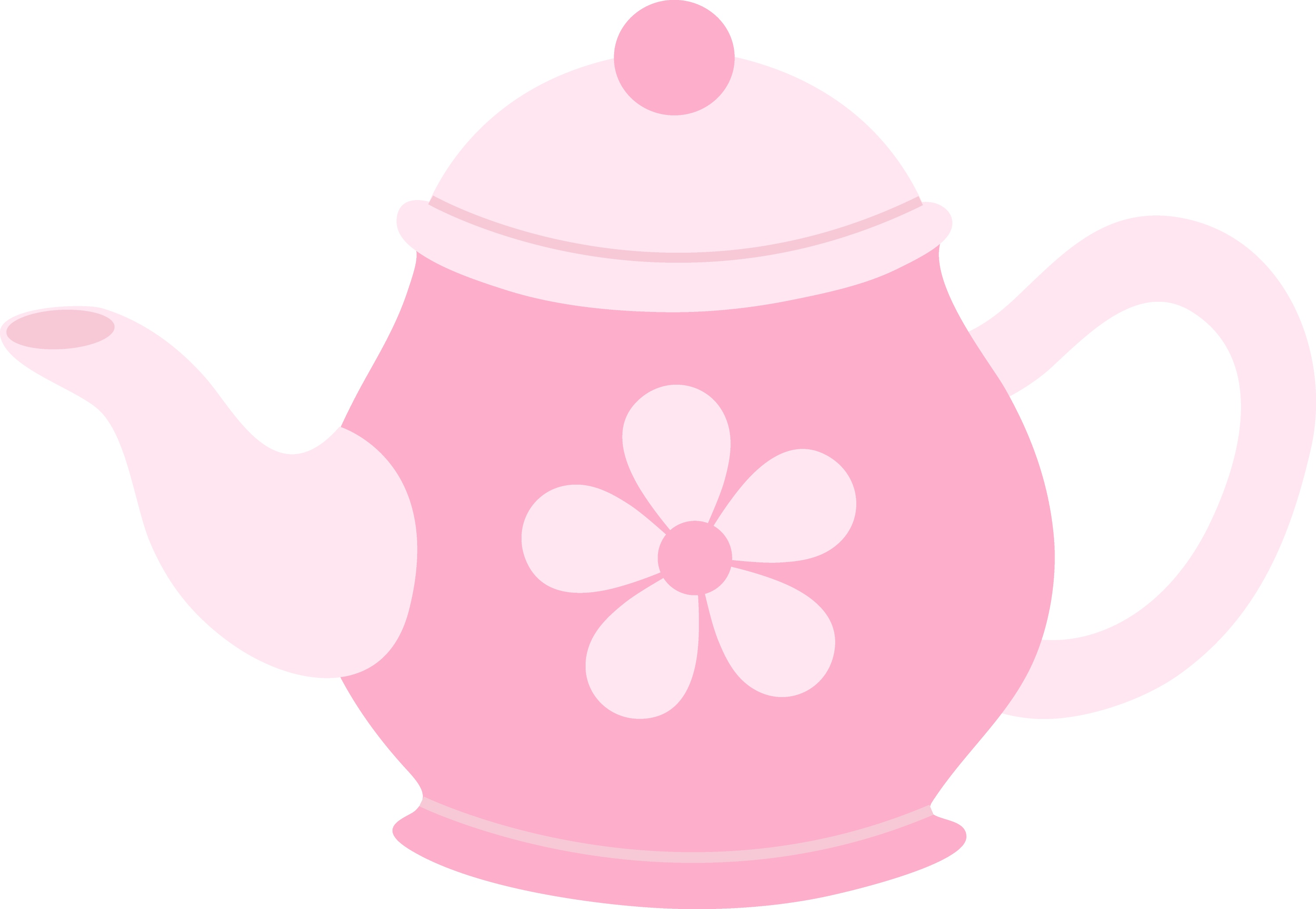 Pink Teapot With Flower  Free Clip Art
