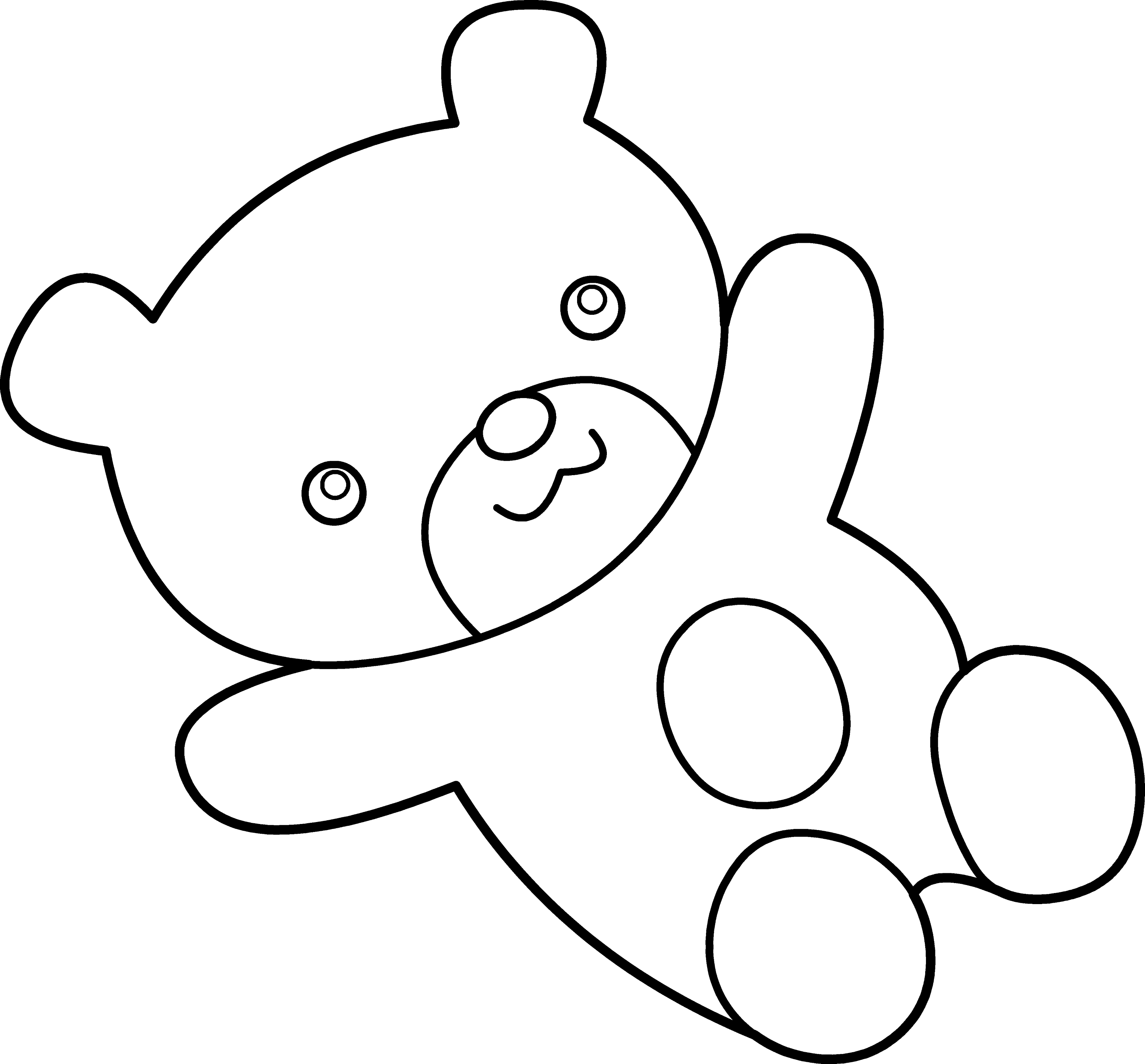 Cuddly Teddy Bear Coloring Page - Free Clip Art