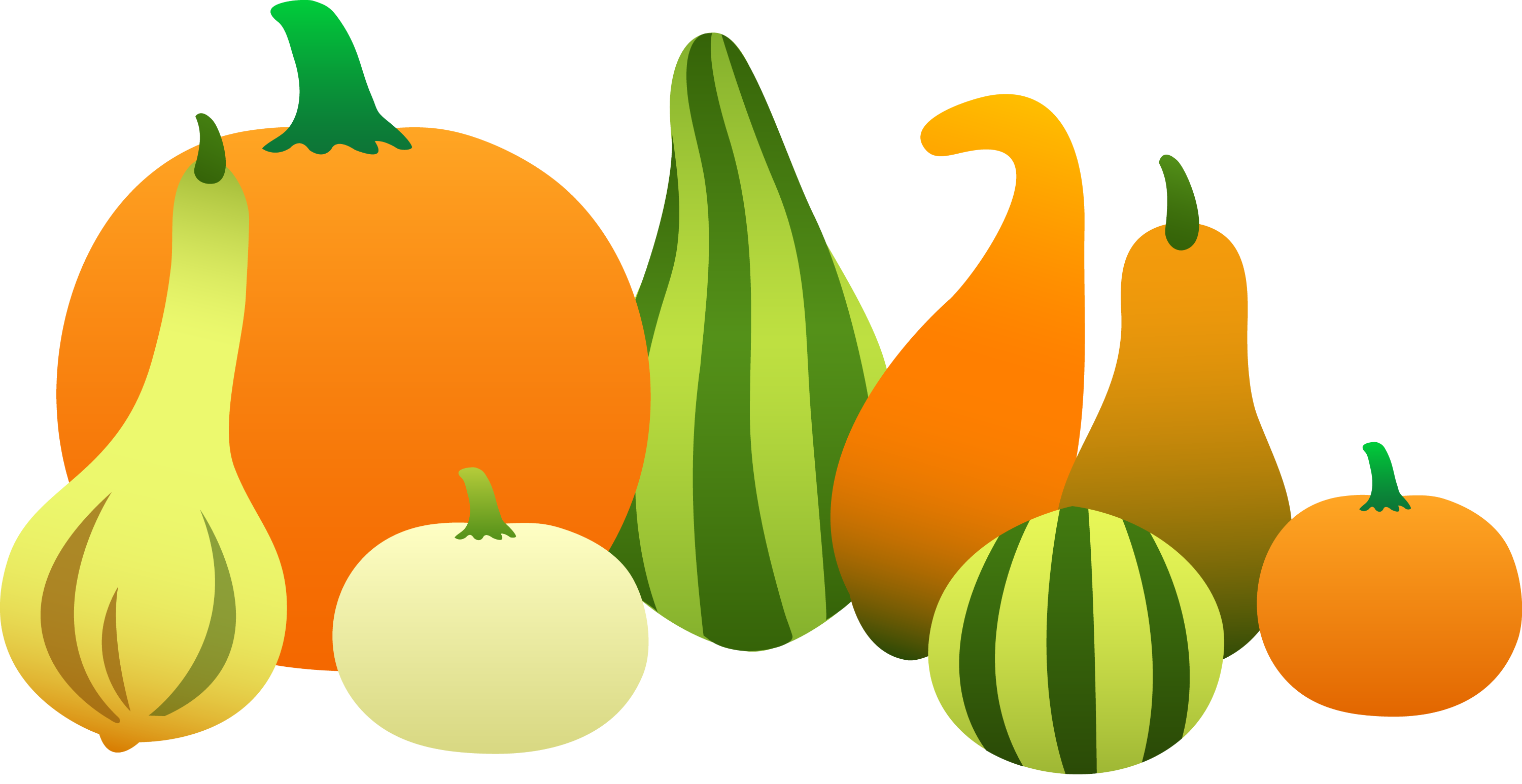 Thanksgiving Harvest Gourds - Free Clip Art