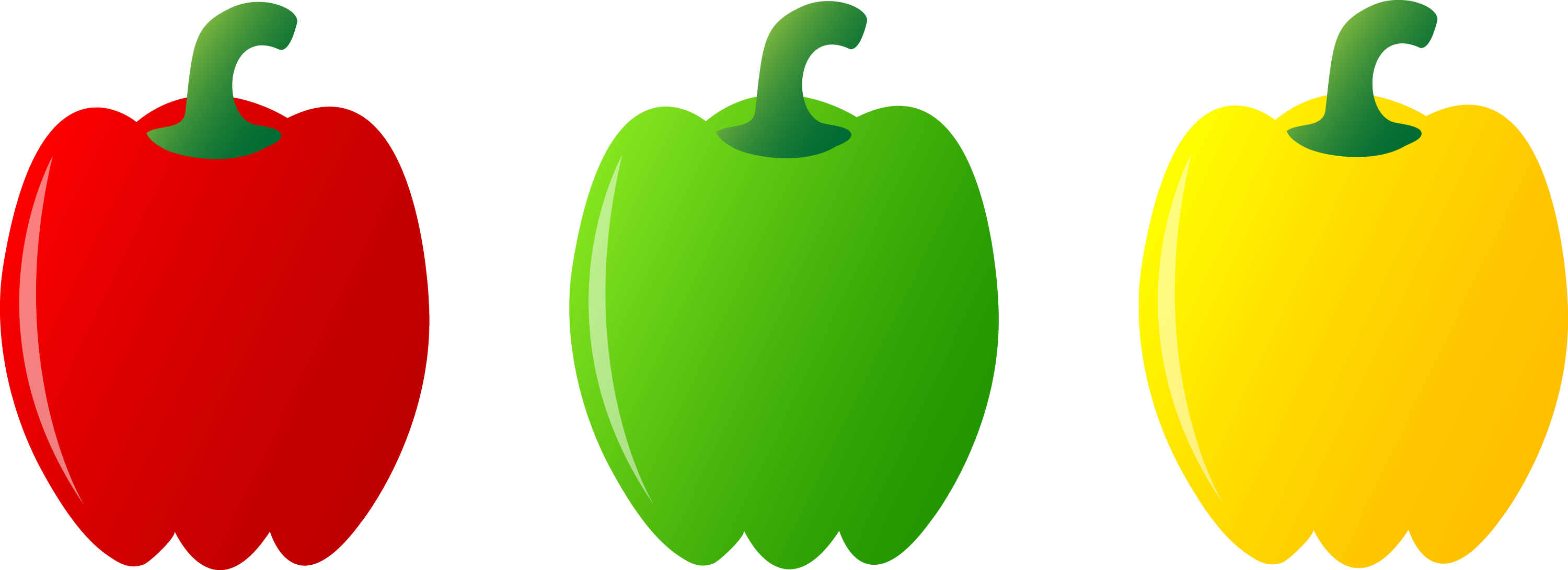 Three Bell Peppers - Free Clip Art