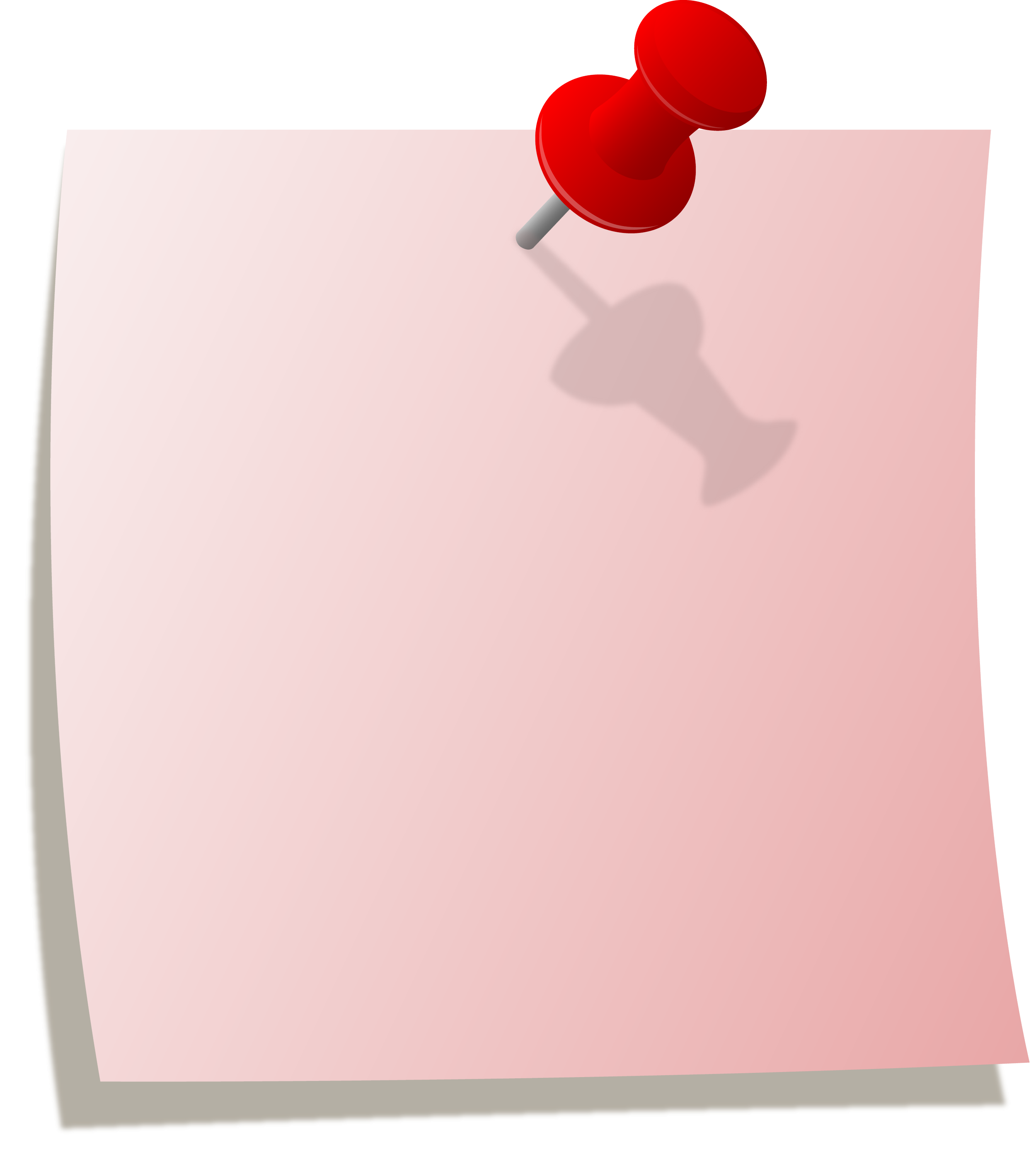 Pink Note With Red Thumbtack Free Clip Art
