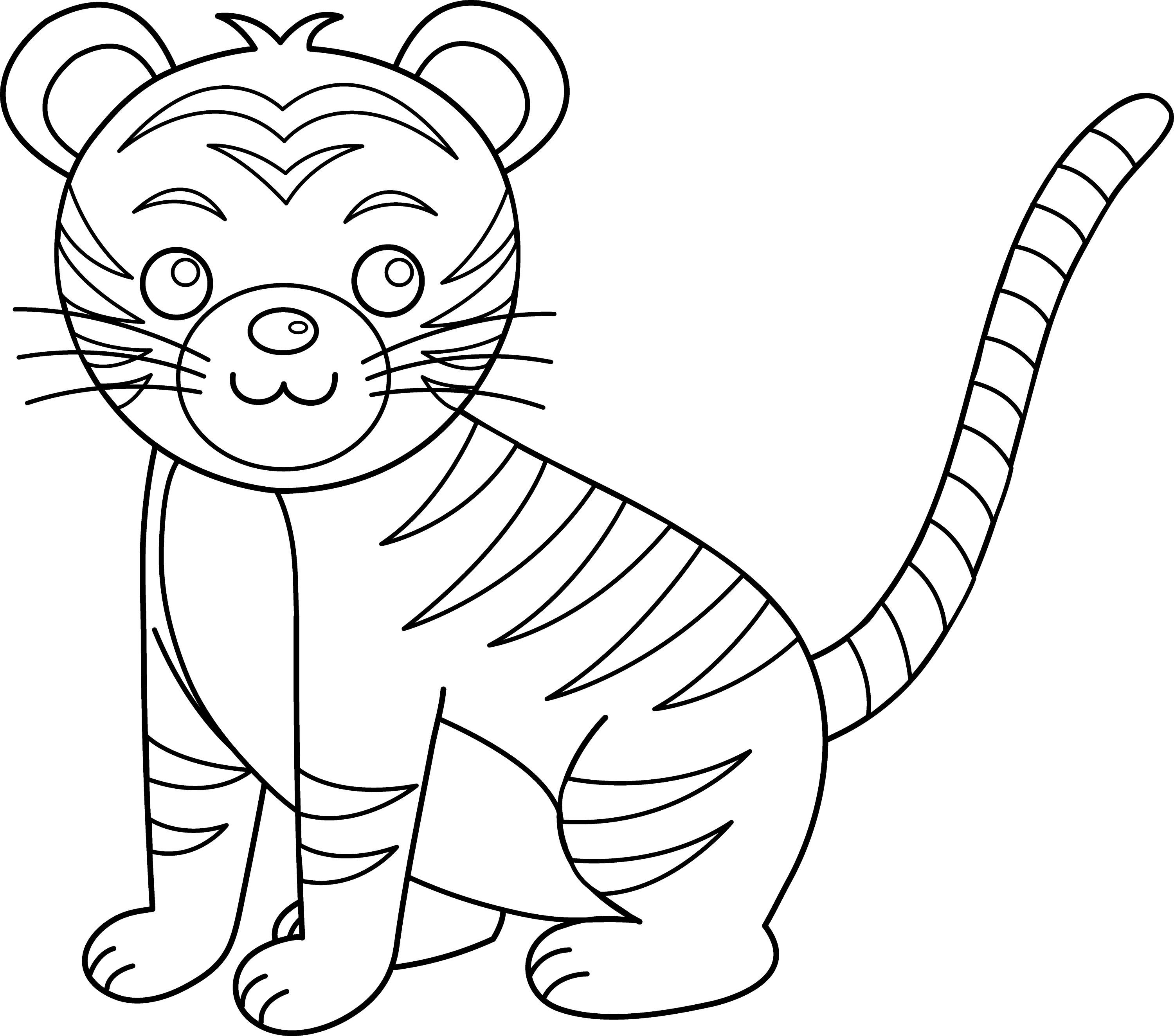 clip art free black and white tiger - photo #37