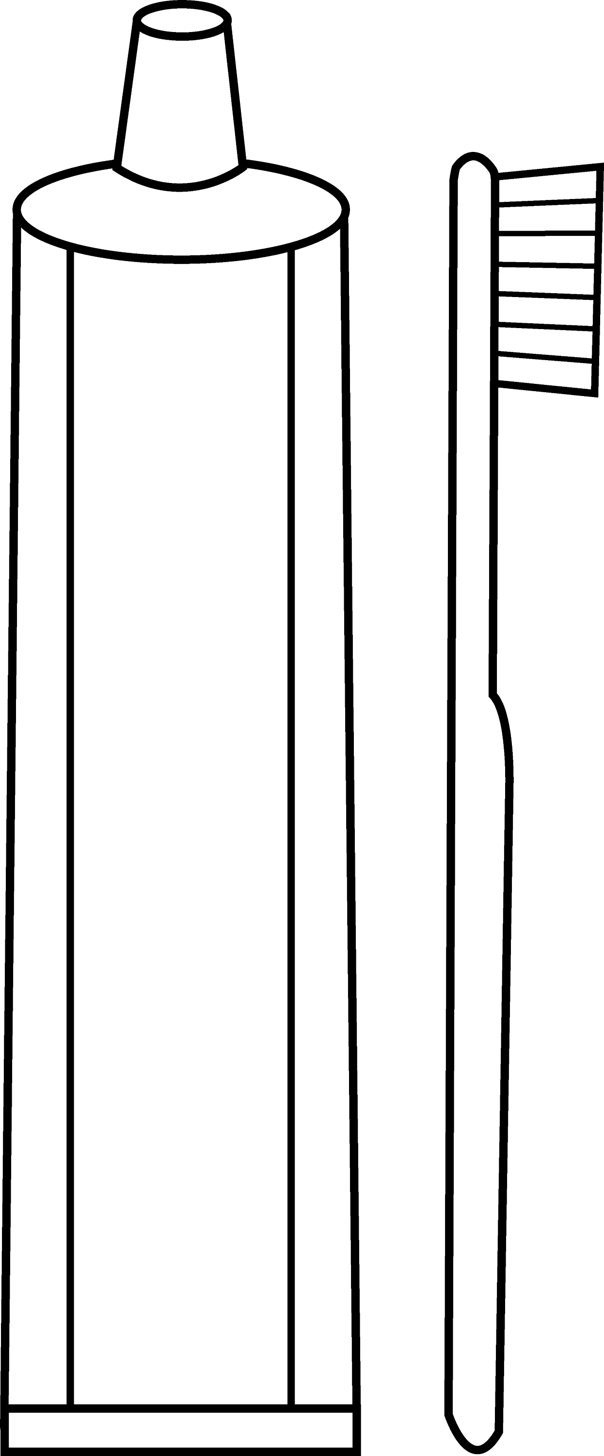Toothbrush And Toothpaste Line Art Free Clip Art
