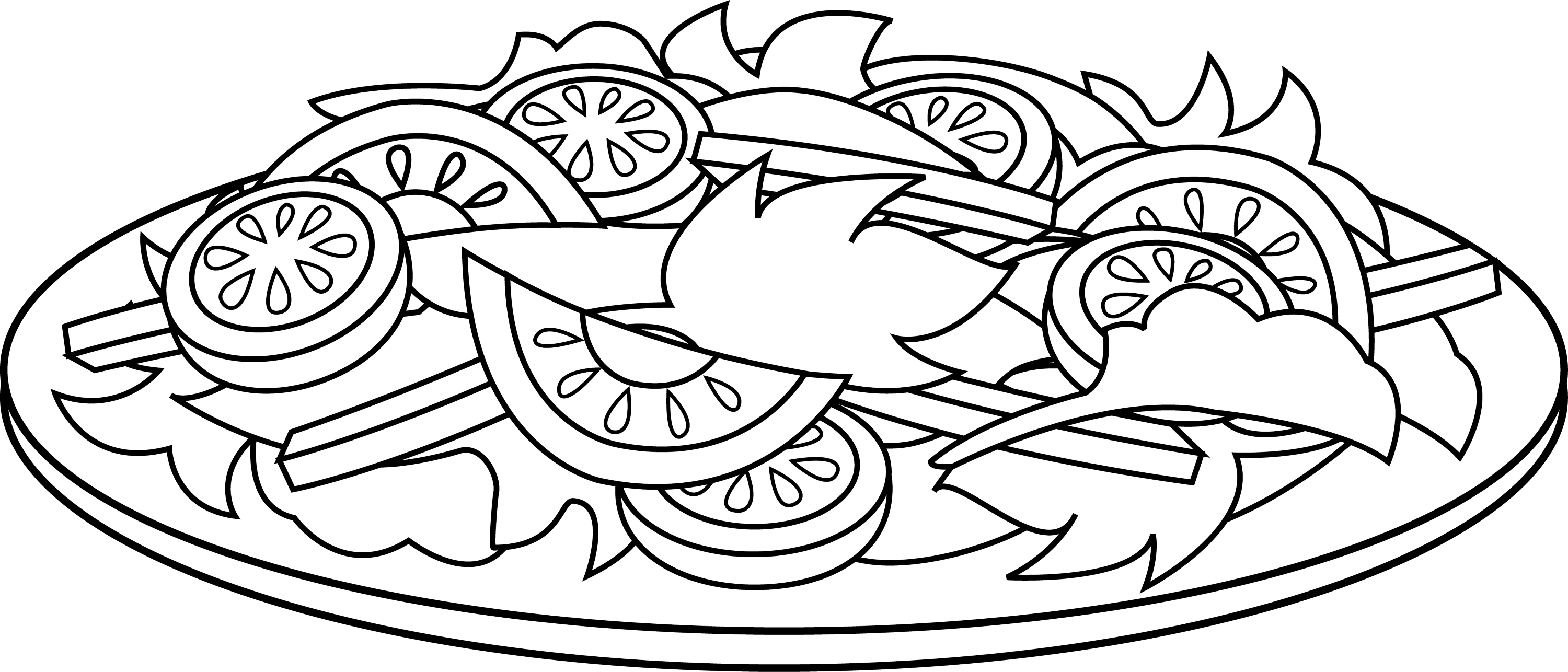cut and color salad page Colouring Pages
