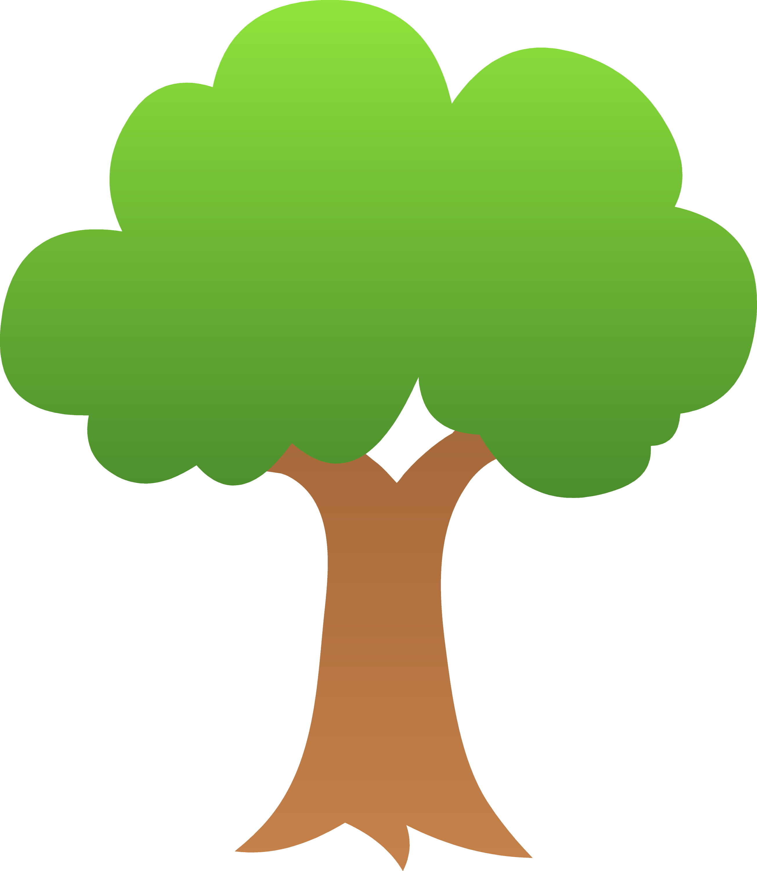 Cute Green Tree Design - Free Clip Art