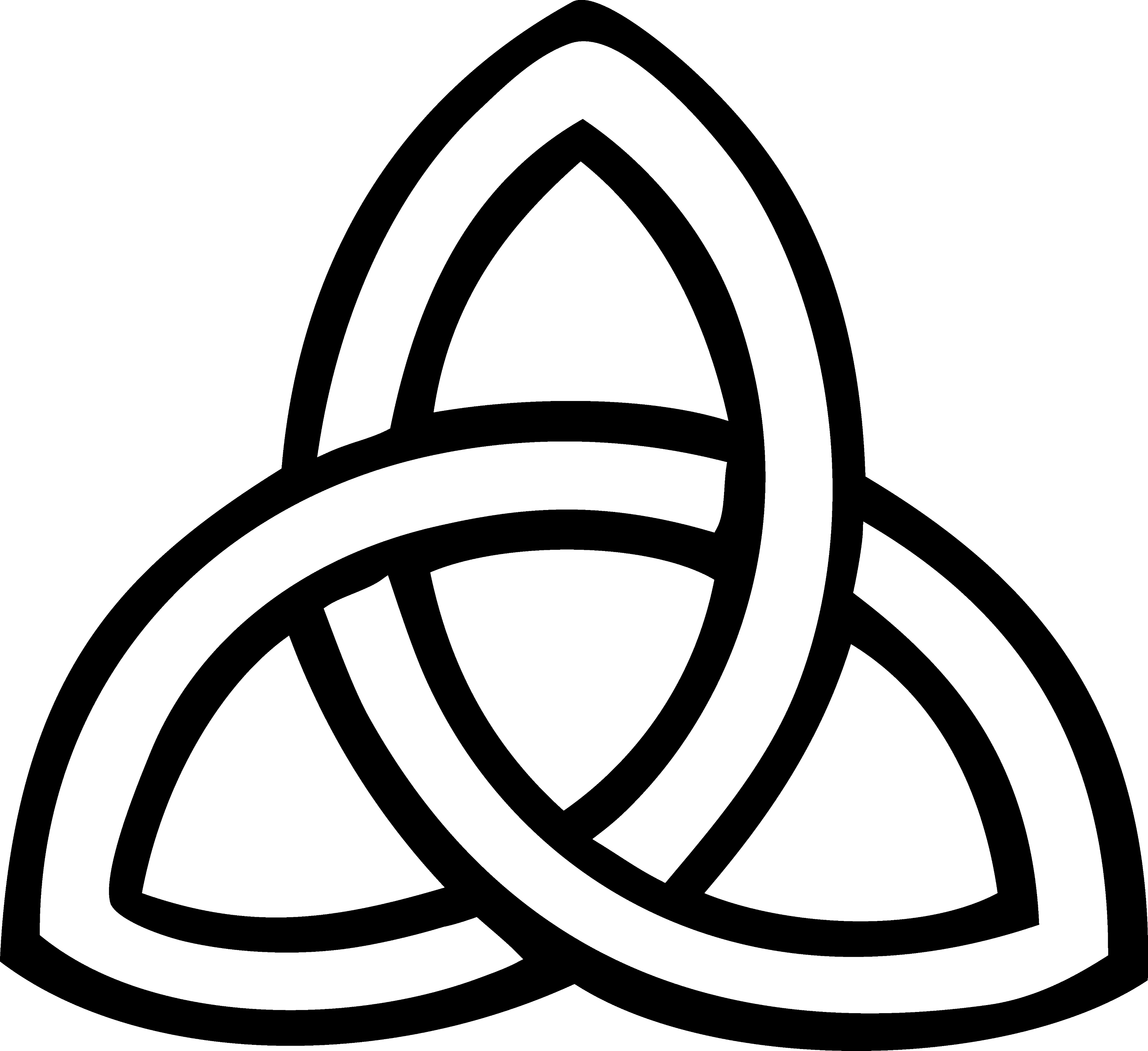 Triquetra Symbol Line Art - Free Clip Art