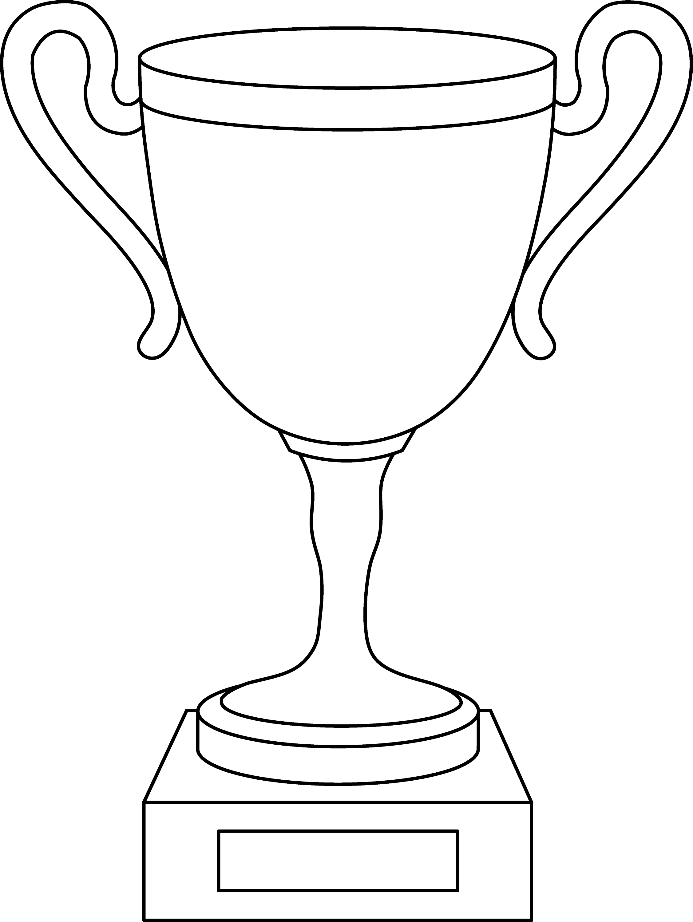 Trophy Cup Line Art - Free Clip Art