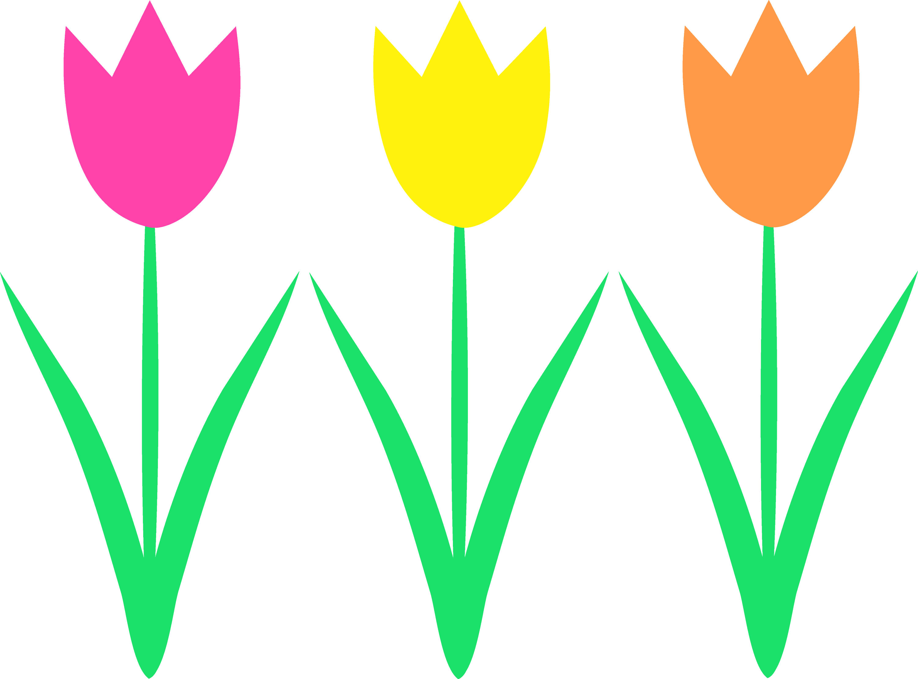 Cute Spring Tulips Design - Free Clip Art