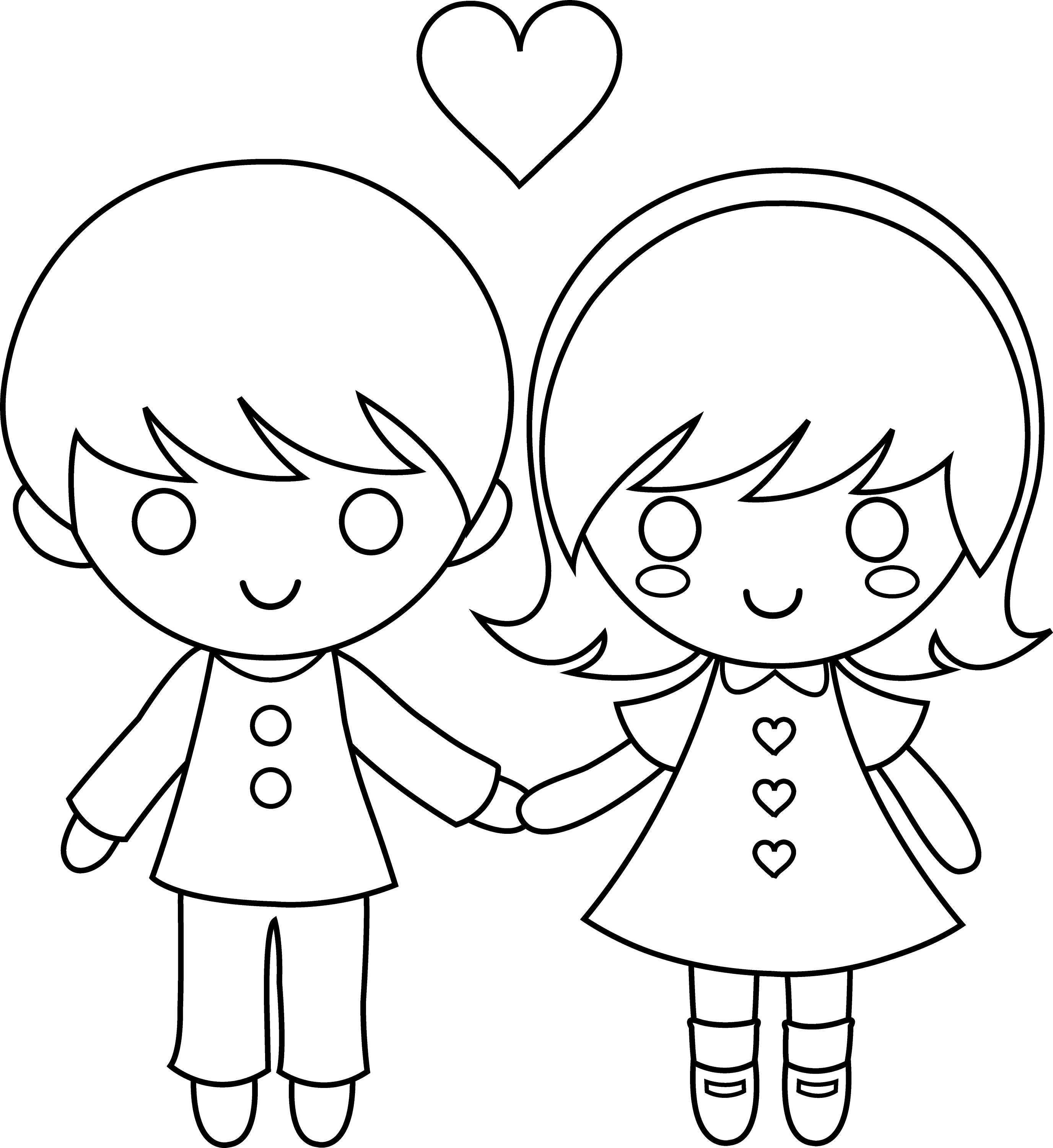 valentine coloring clipart - photo #3