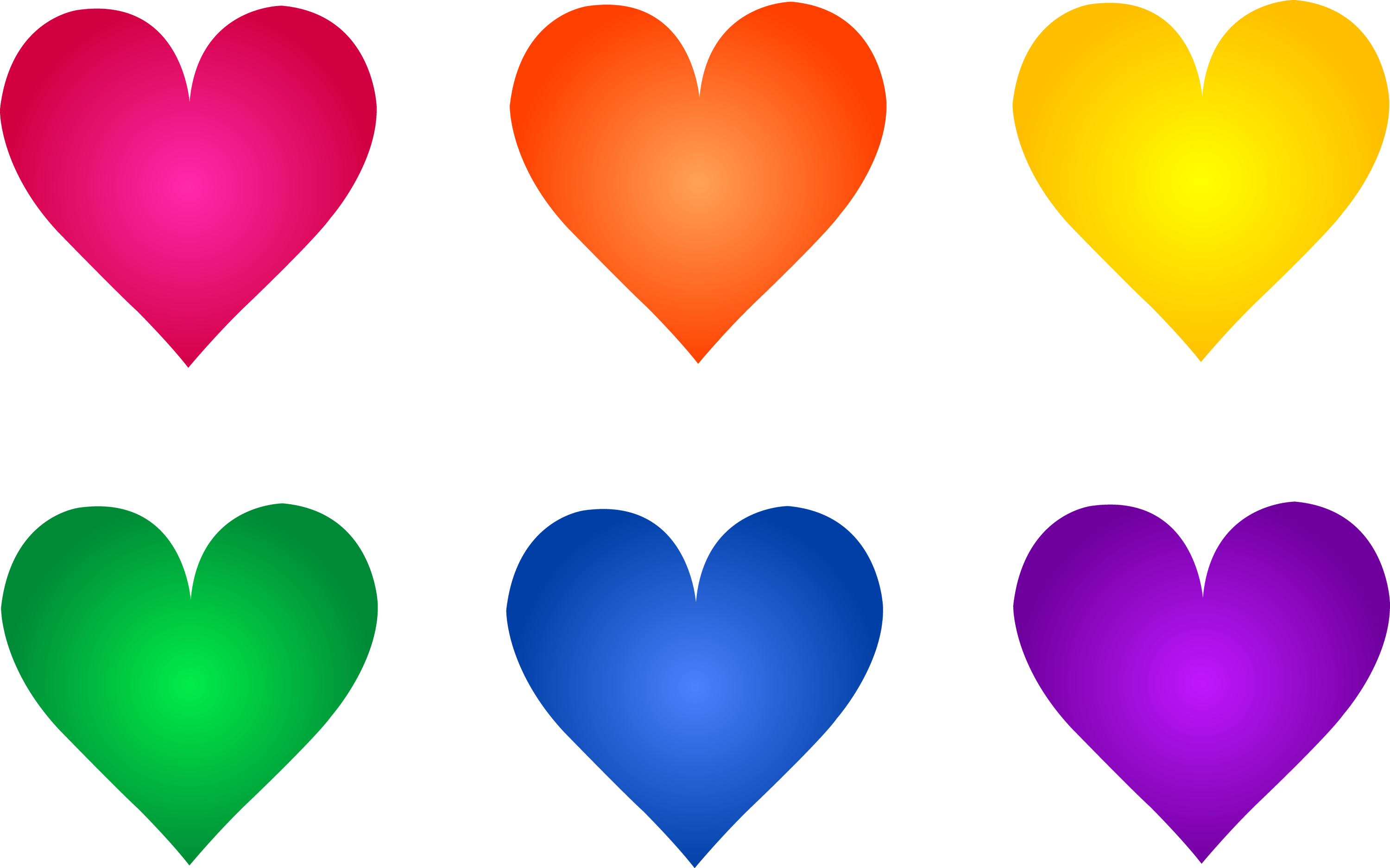 Colorful Rainbow Heart Symbols Free Clip Art