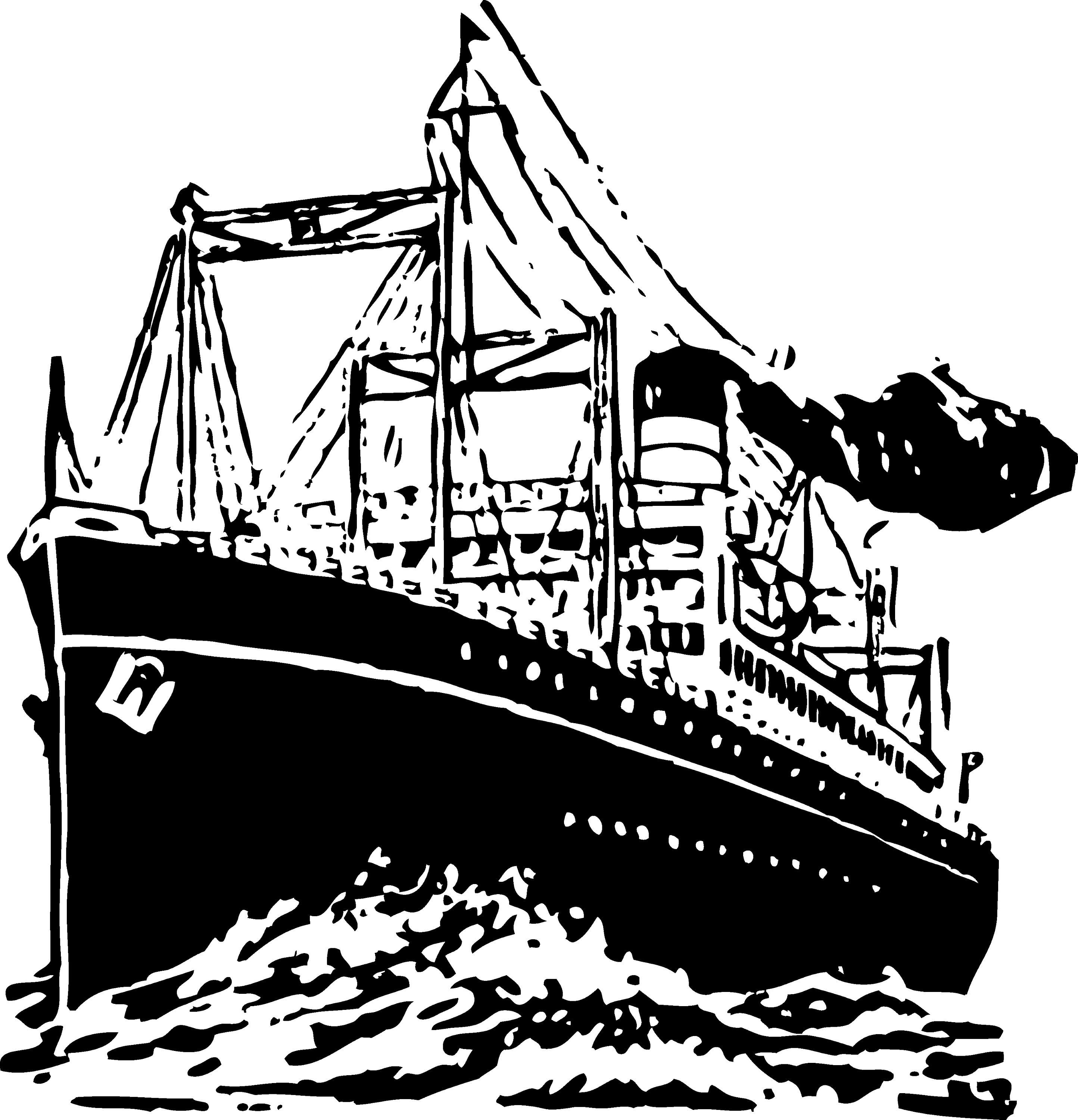 clipart ship black and white - photo #21
