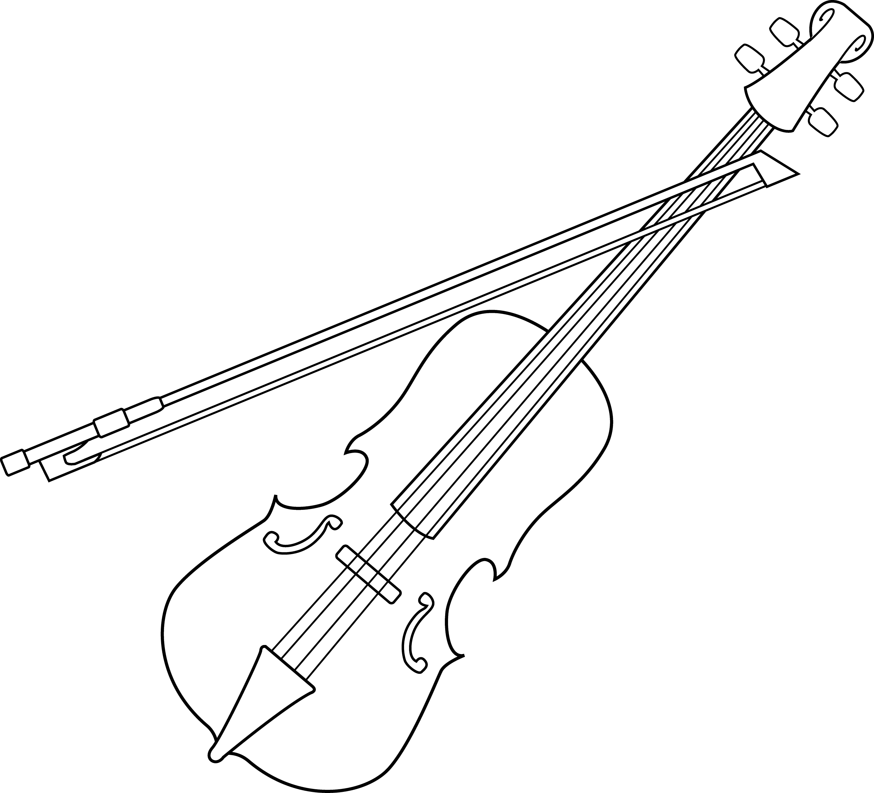 free violin clipart black and white - photo #28