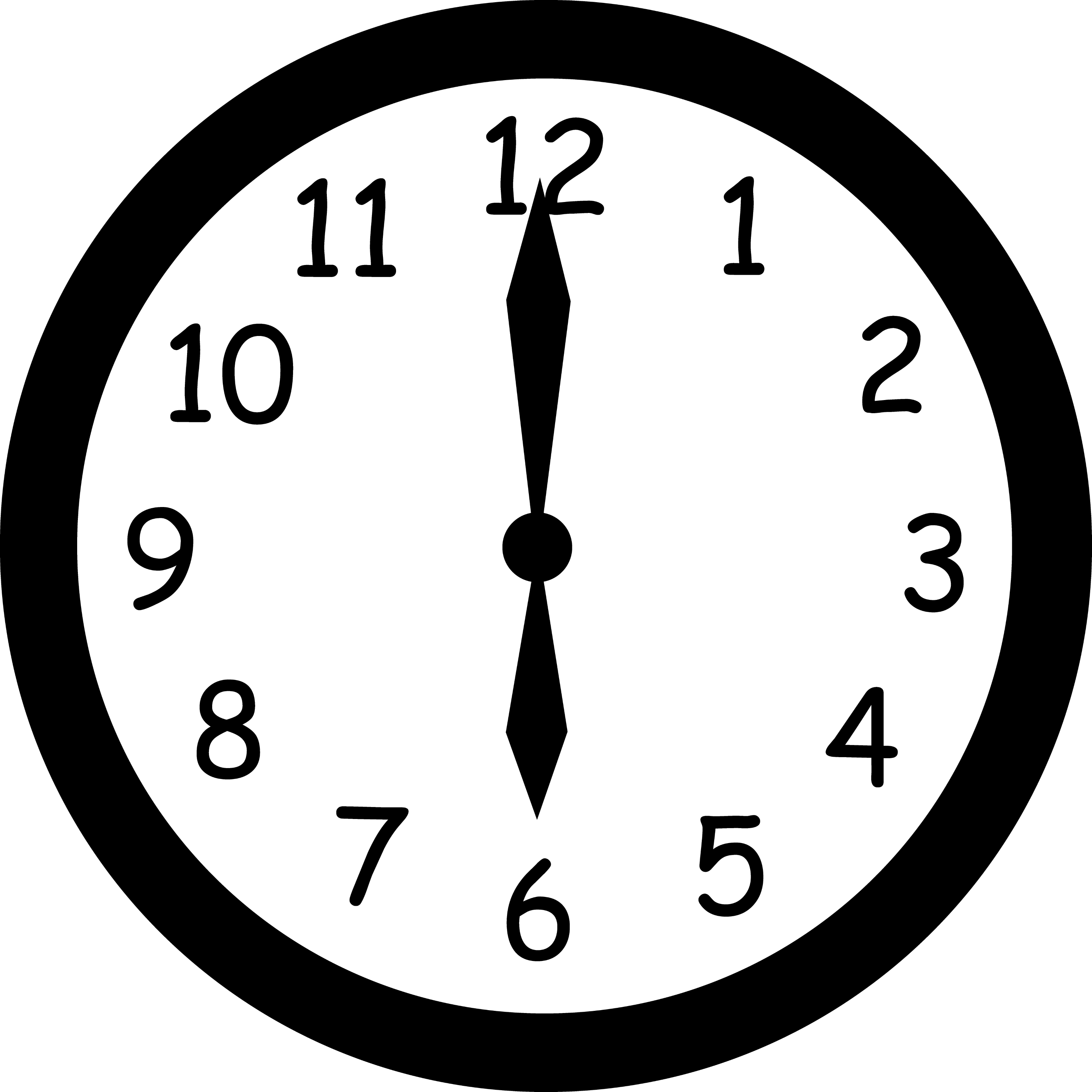 Wall Clock Striking Six Free Clip Art