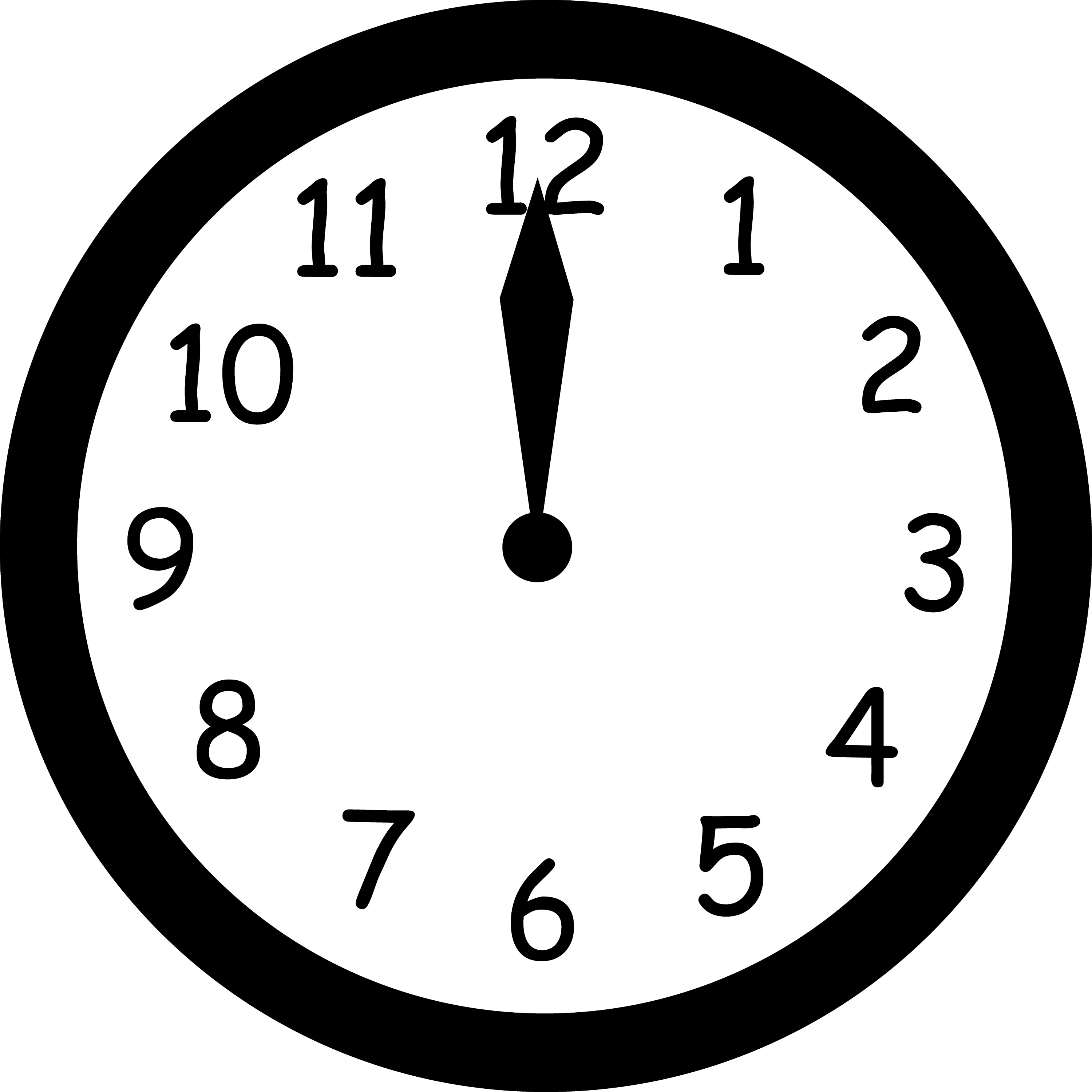 midnight clock clipart - photo #2