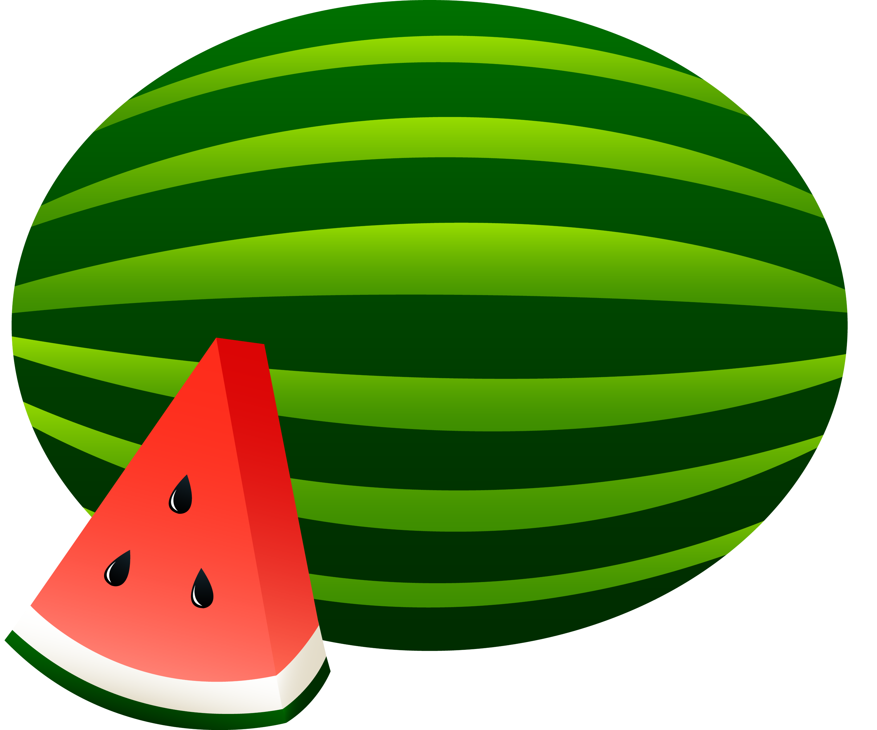 Watermelon Whole and Slice - Free Clip Art