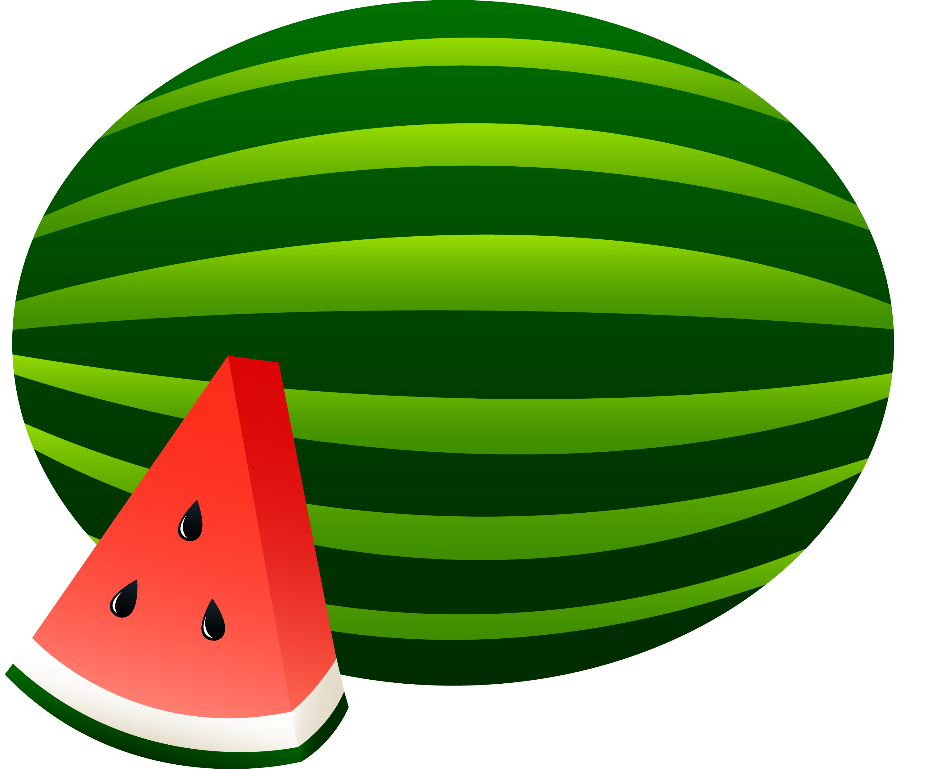 Watermelon Whole And Slice Free Clip Art