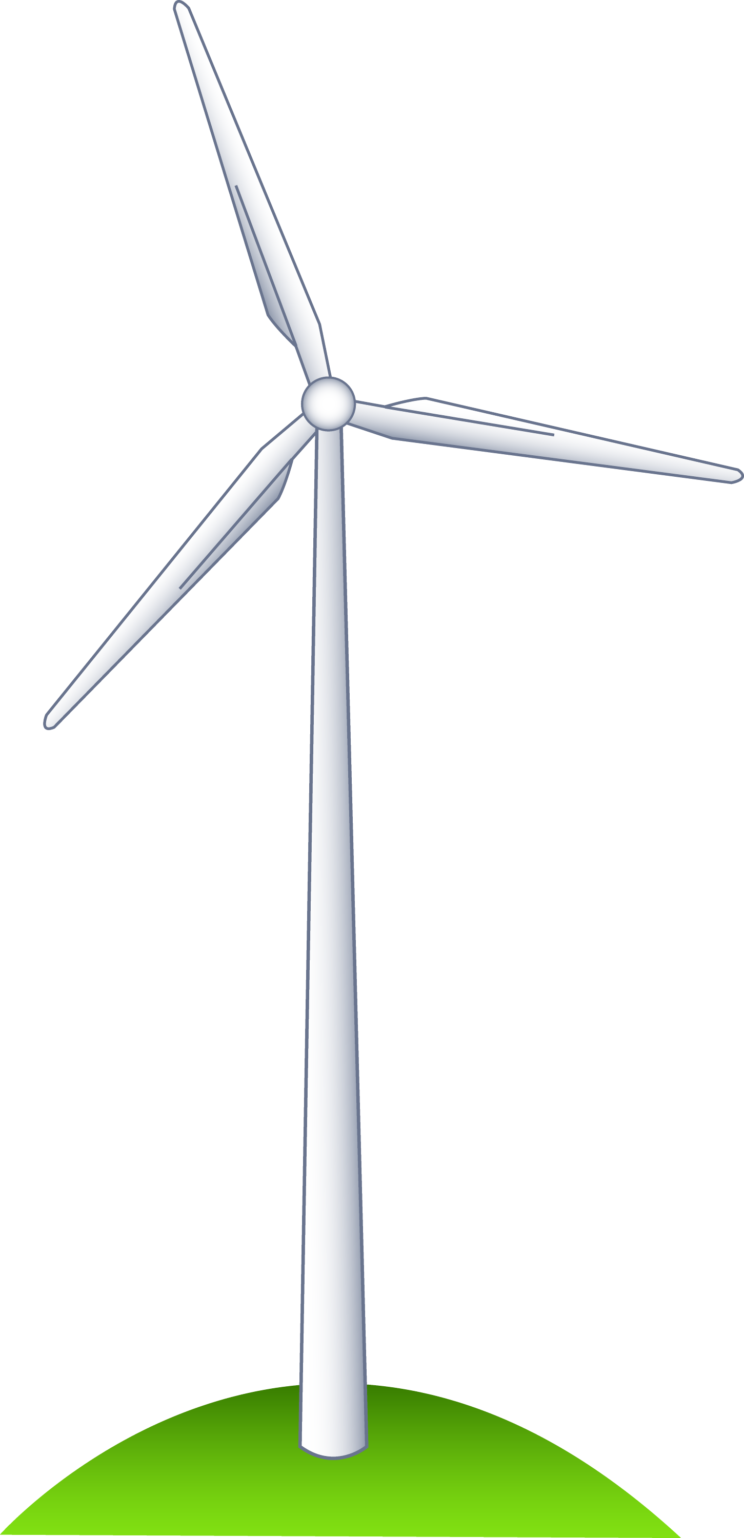 Wind Turbine on a Hill - Free Clip Art