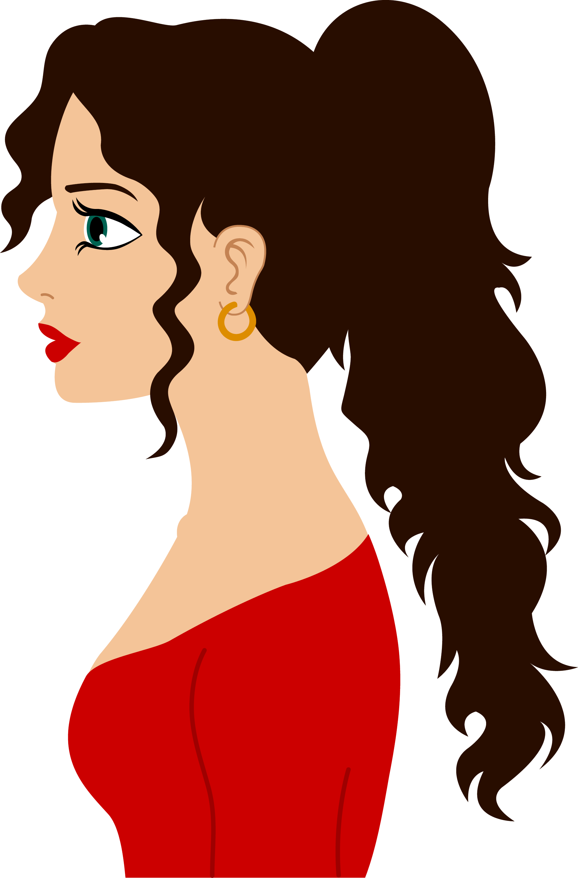 clipart girl with black hair - photo #26