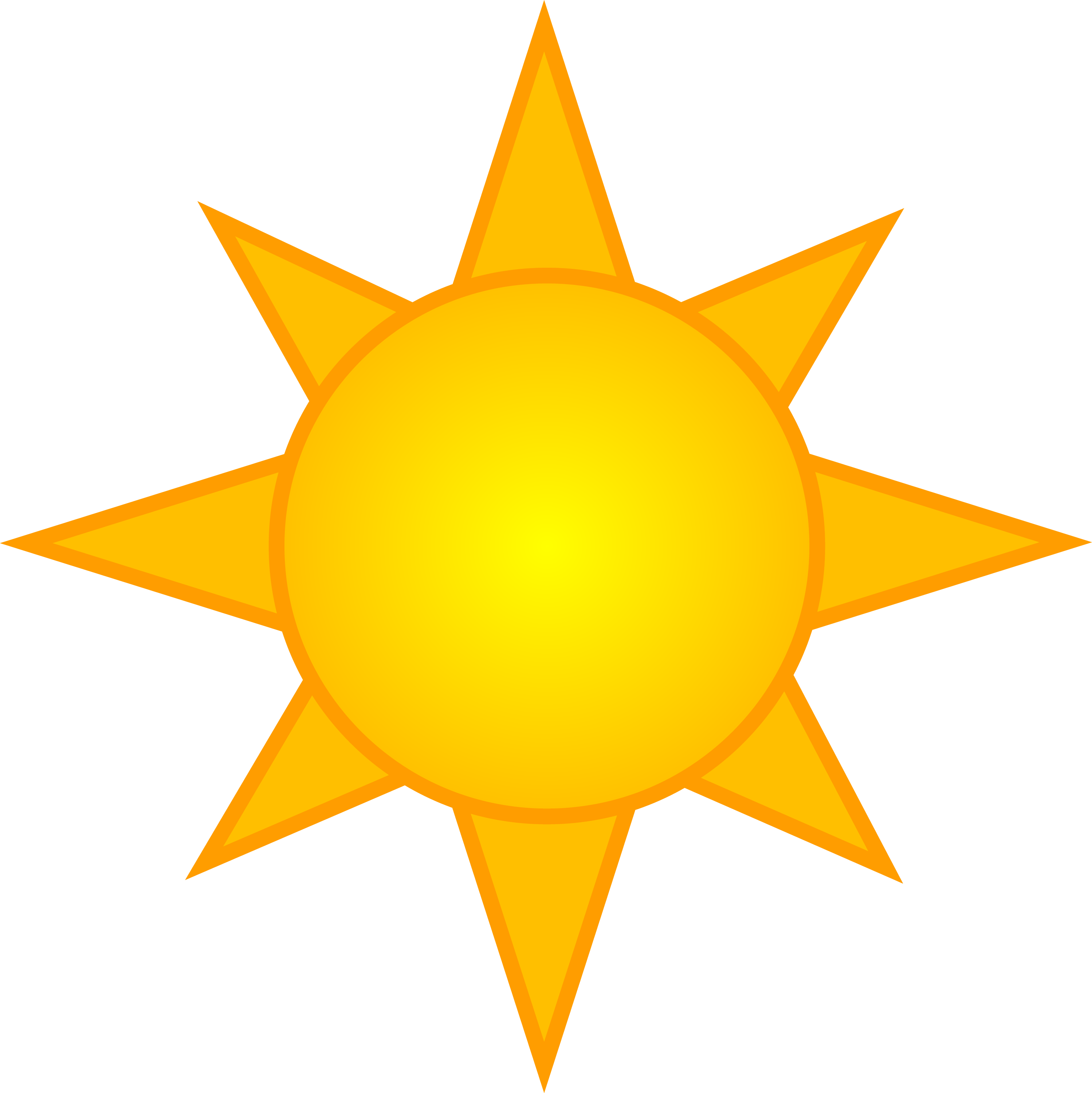 Bright Yellow Sun Symbol Free Clip Art