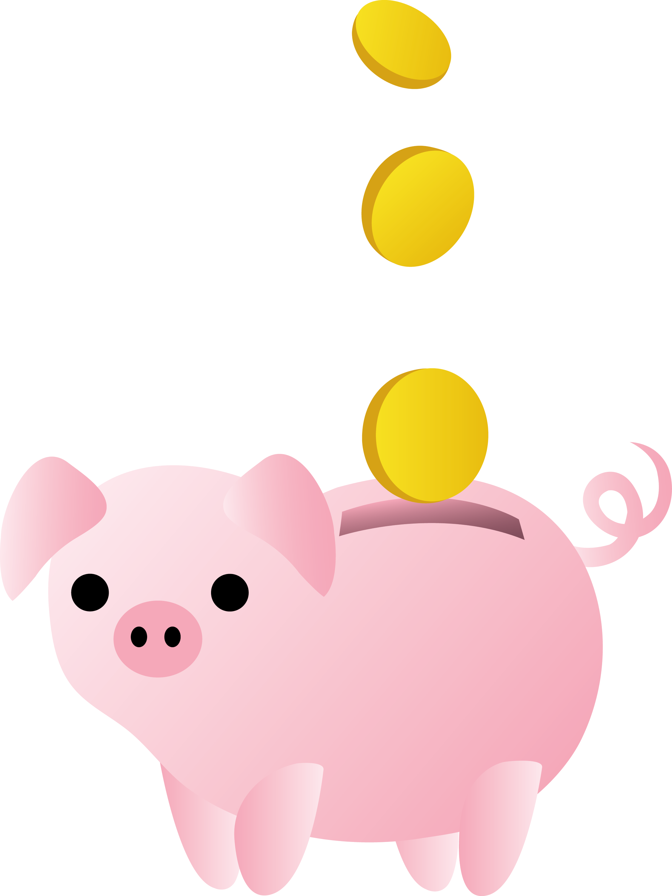 Piggy Bank With Coins - Free Clip Art