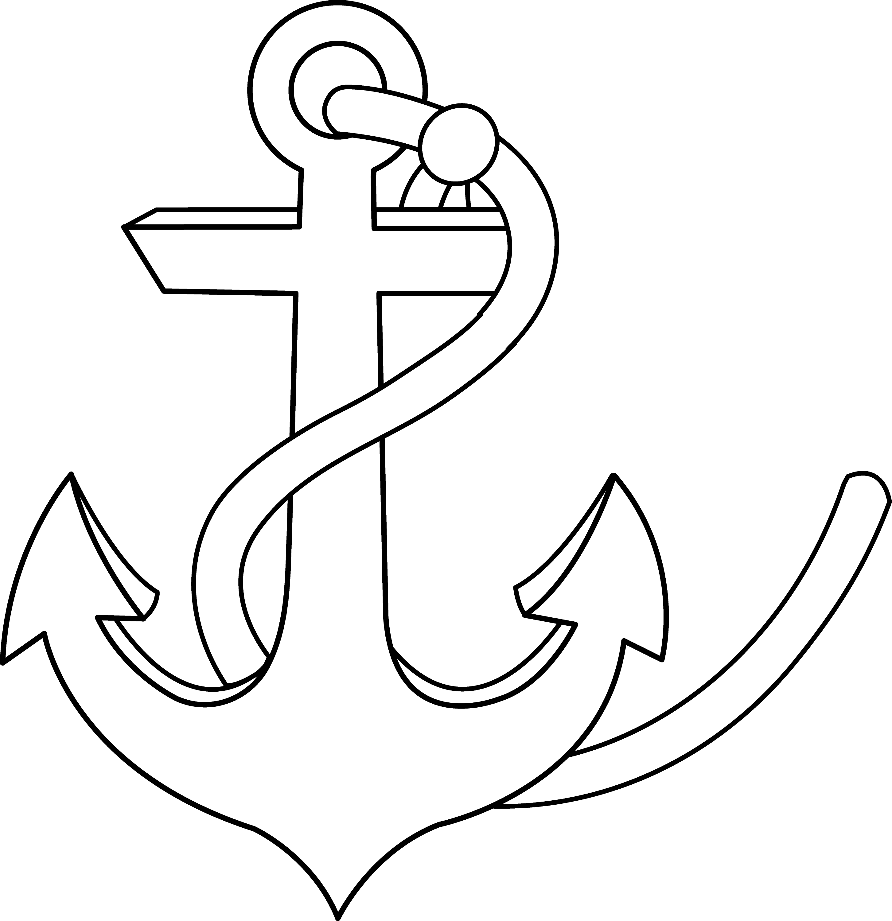 Download Anchor Line Art - Free Clip Art