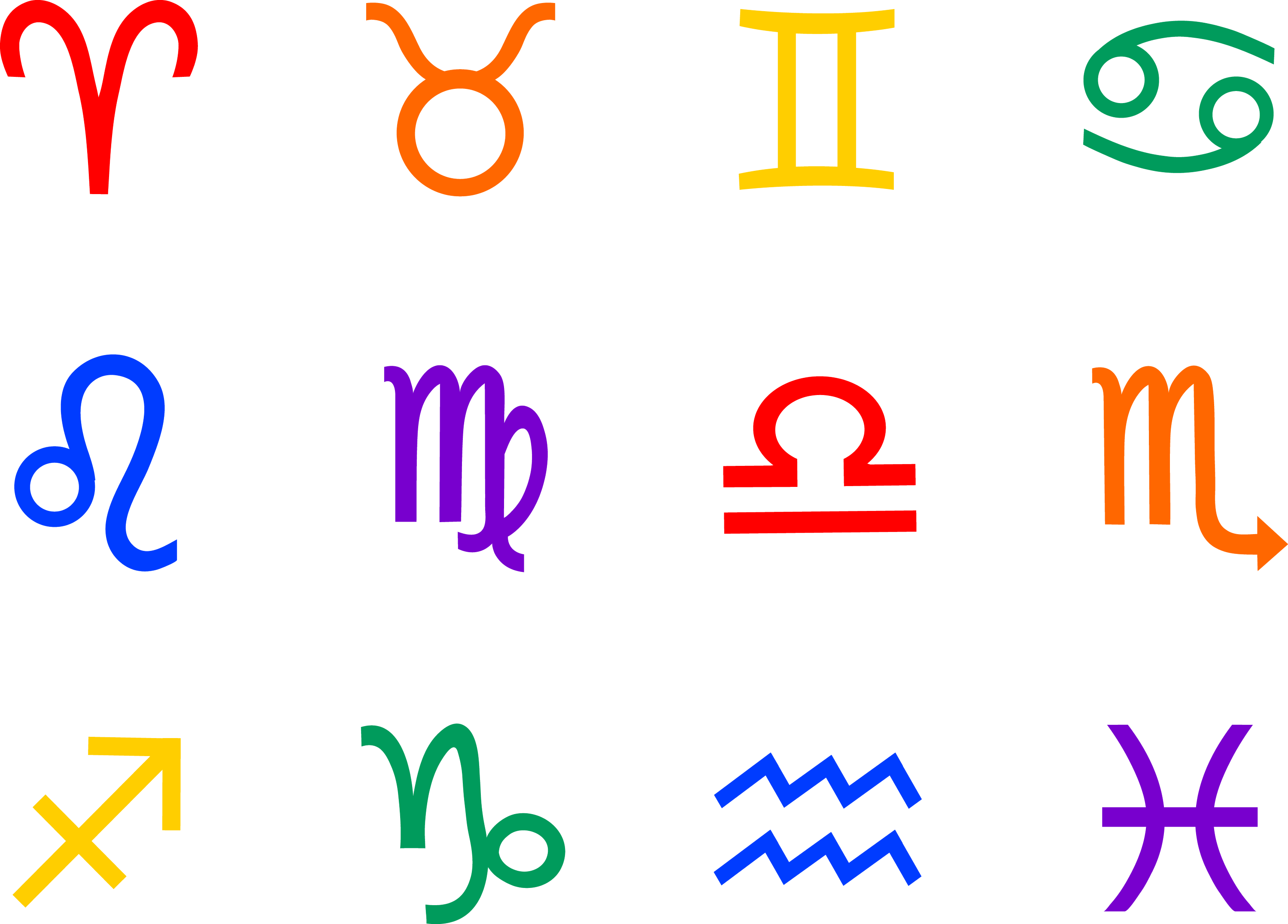 Download Astrological Signs Color Set 1 - Free Clip Art