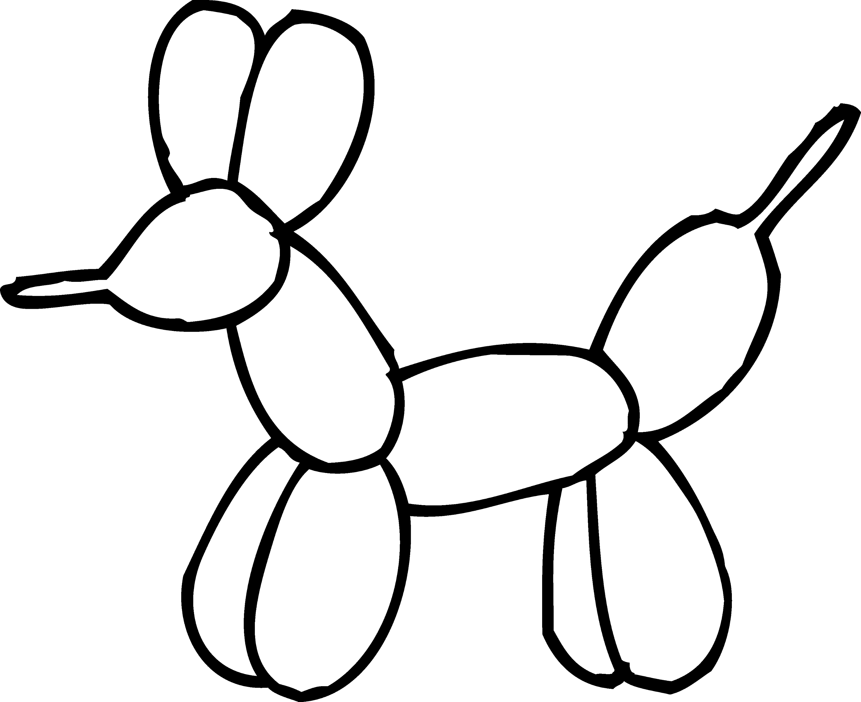 Download Balloon Animal Coloring Page - Free Clip Art