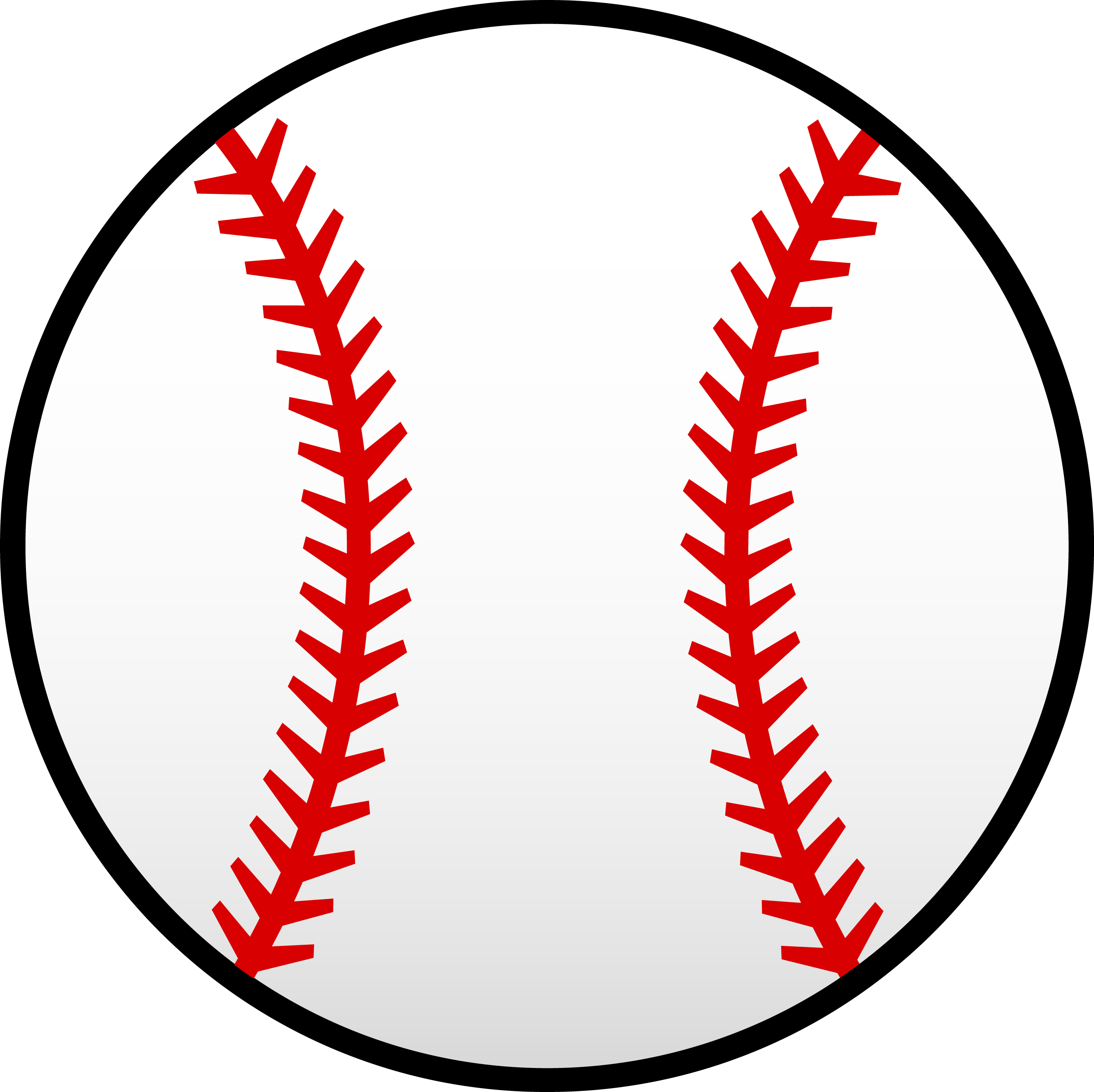 White Baseball With Red Seams Free Clip Art