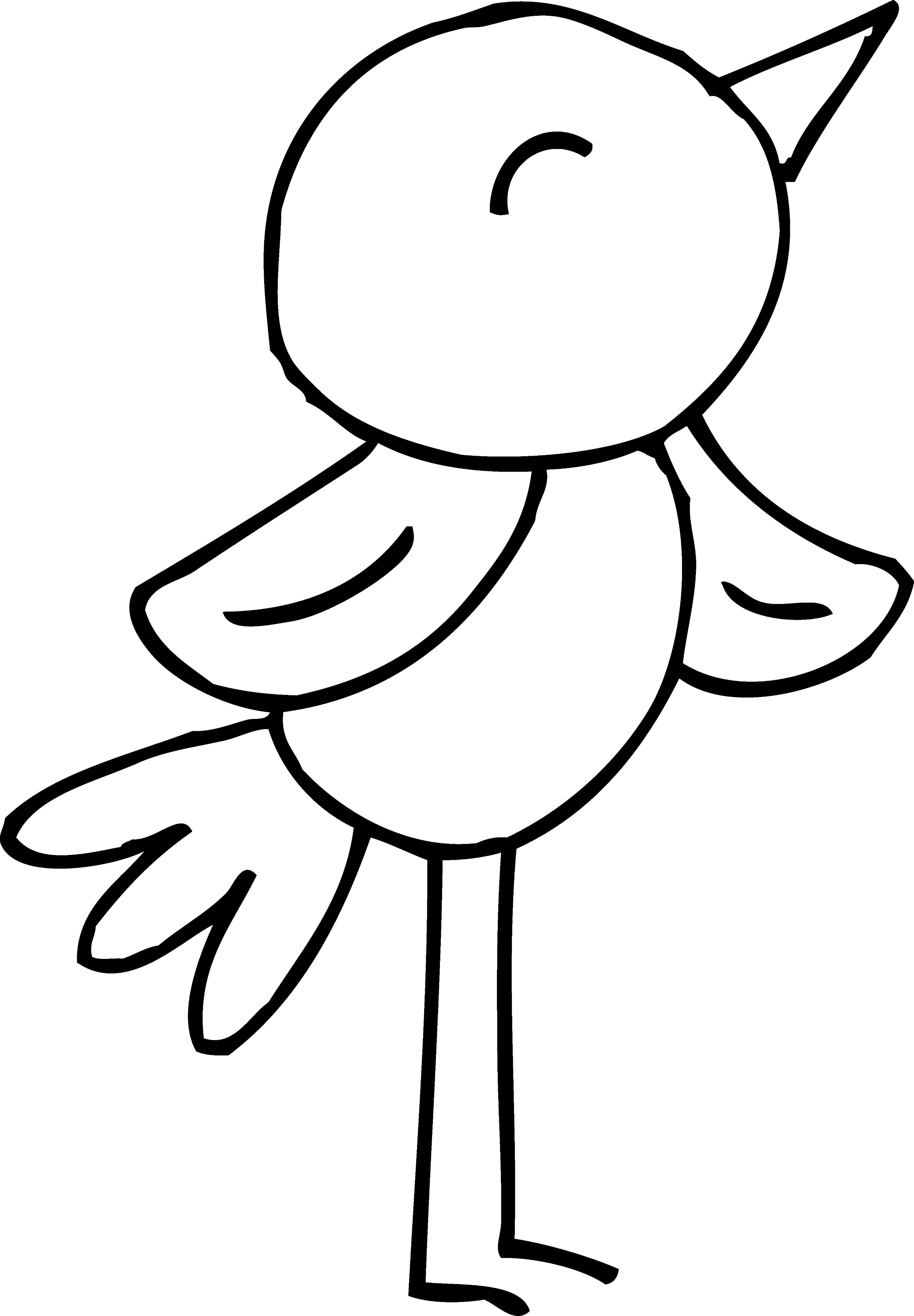 Spring Bird Coloring Page - Free Clip Art
