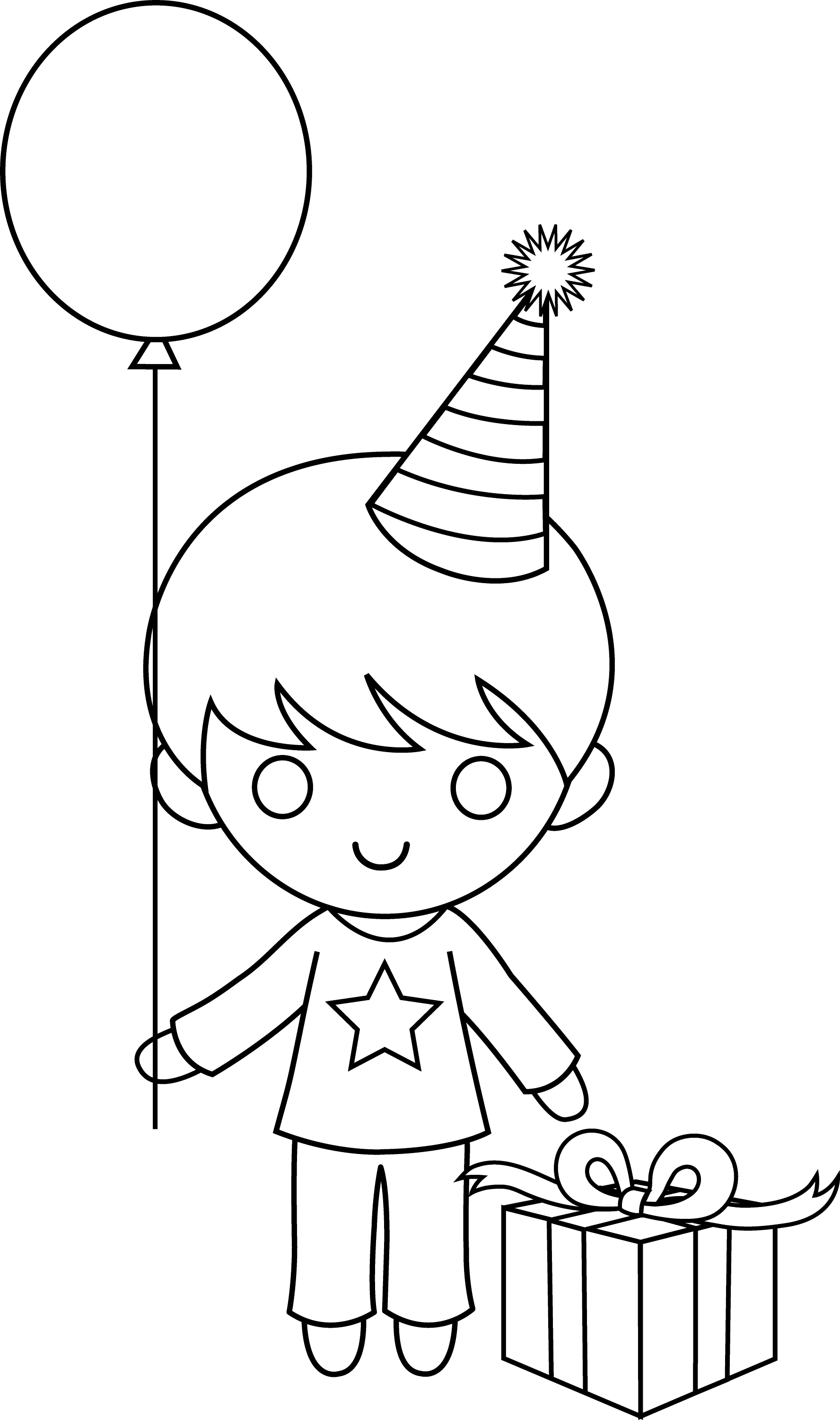 birthday boy coloring page free clip art