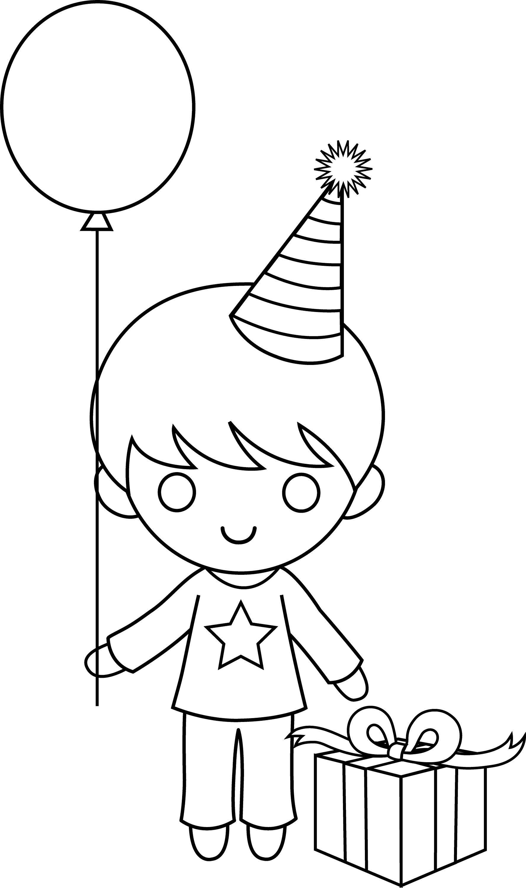 Birthday Boy Coloring Page Free Clip Art