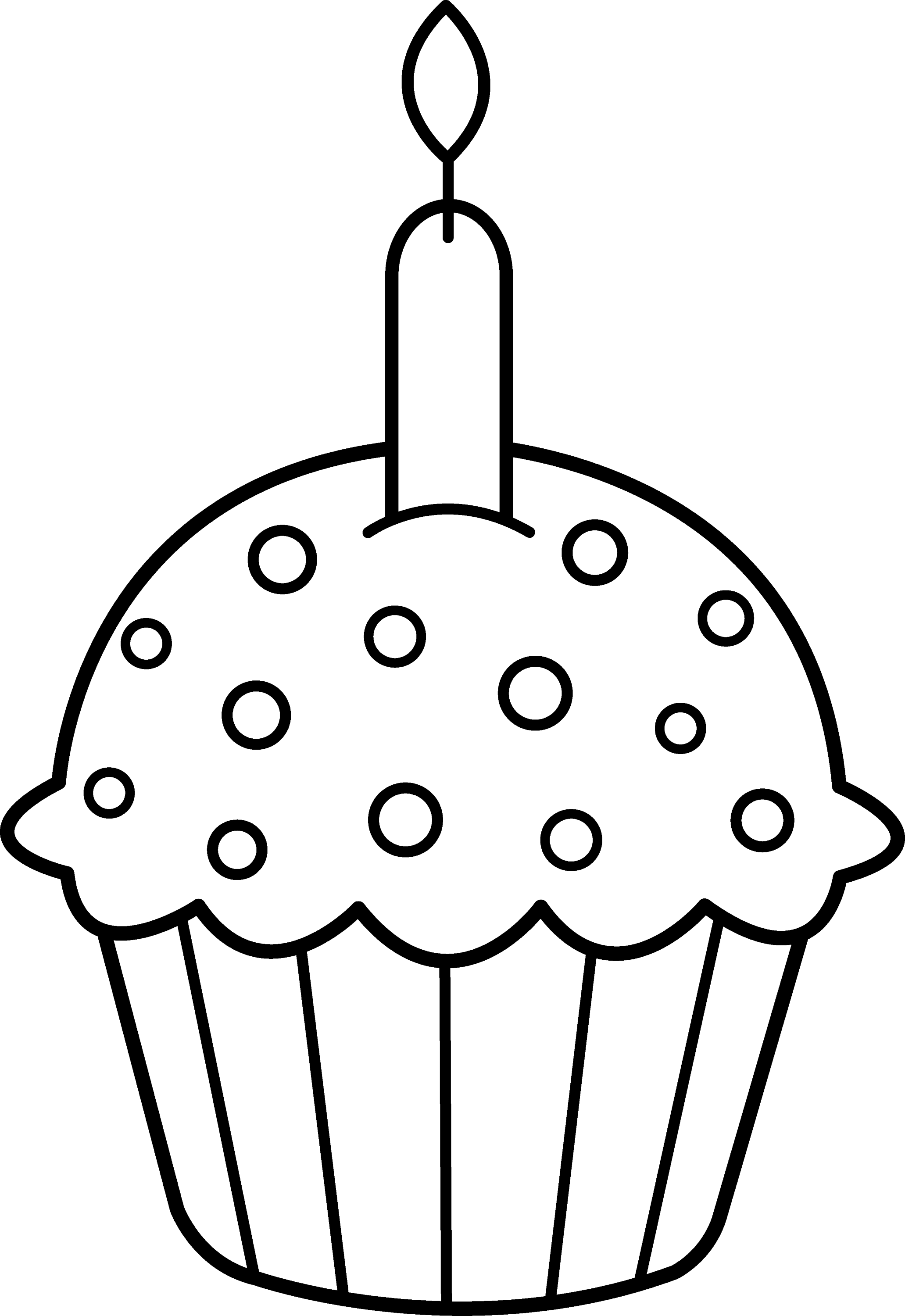 Download Birthday Cupcake Coloring Page - Free Clip Art