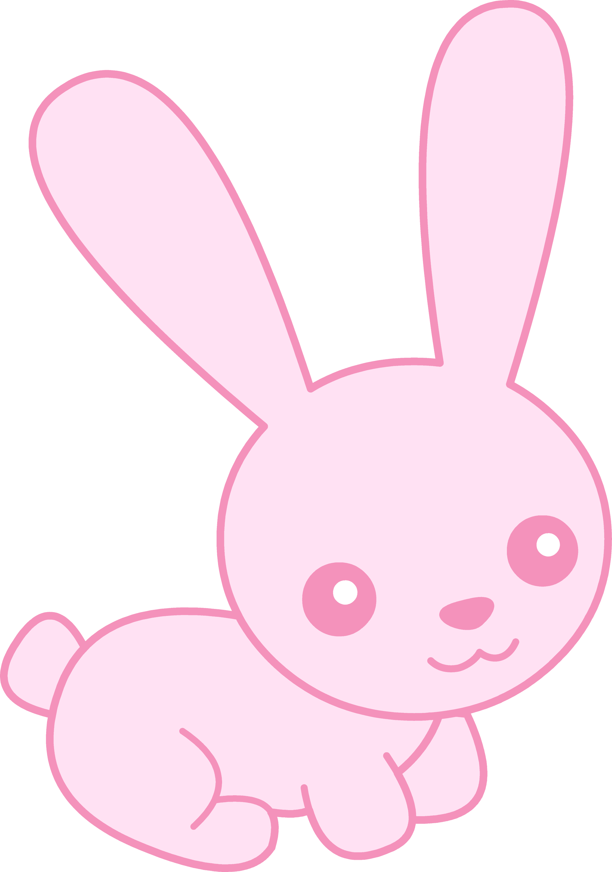 Cute Pink Baby Bunny - Free Clip Art