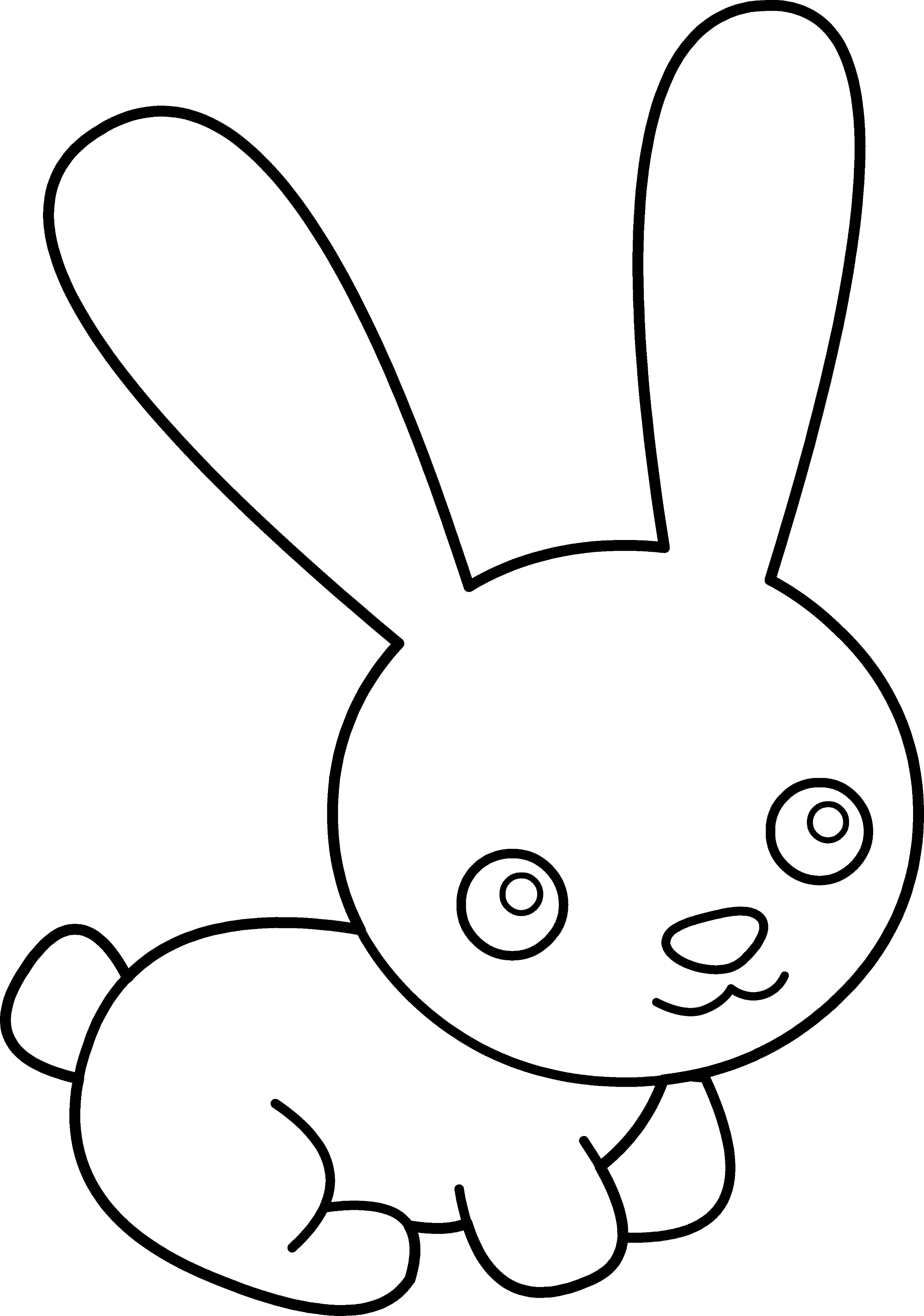 Download Cute Bunny Coloring Page - Free Clip Art